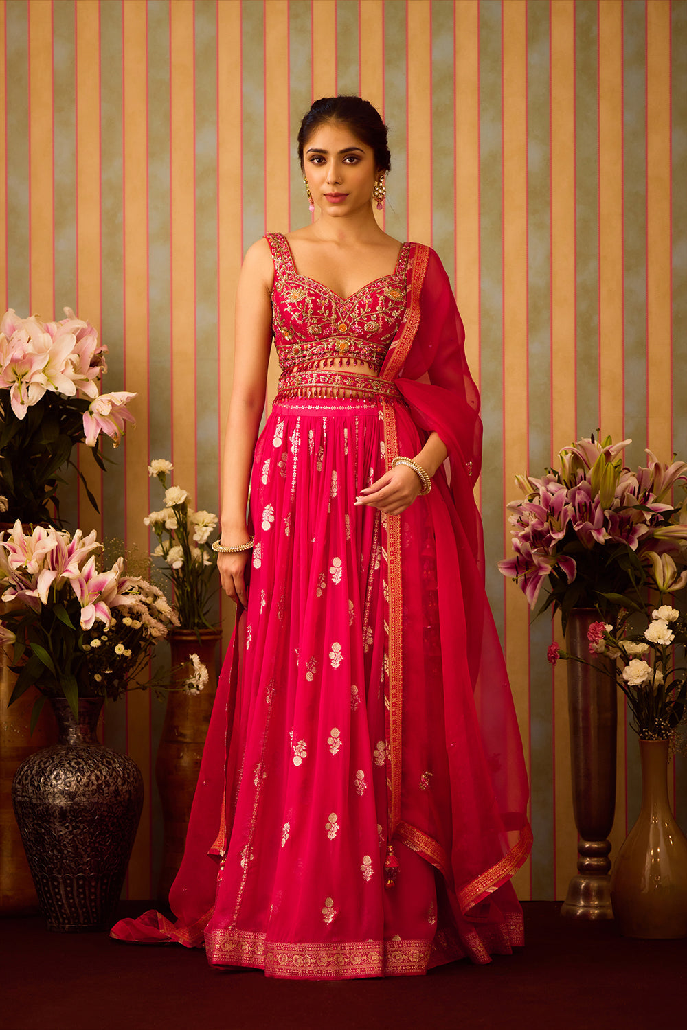 Scarlet Red Lehenga Set