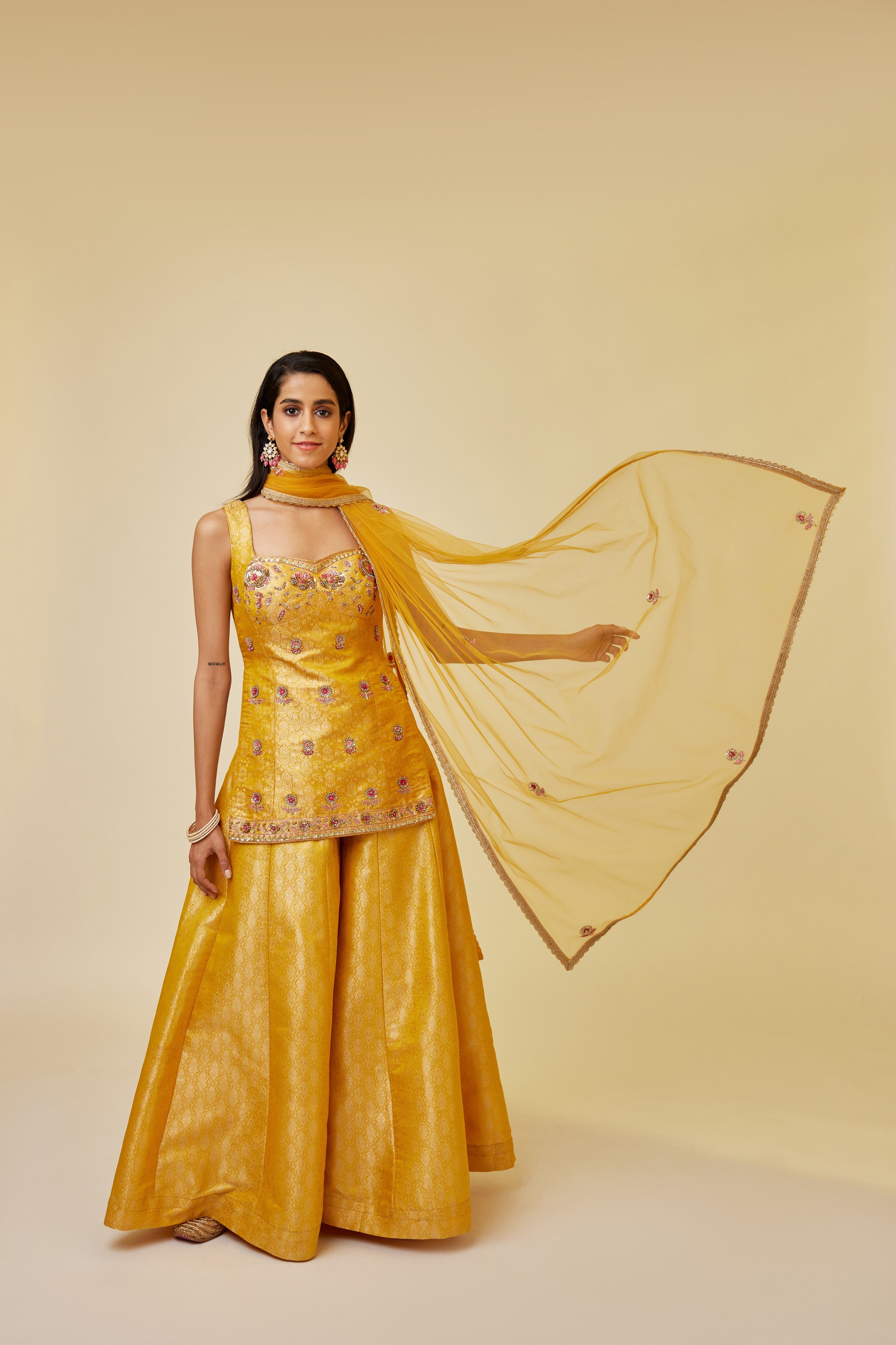 Spectra Yellow Sharara Set