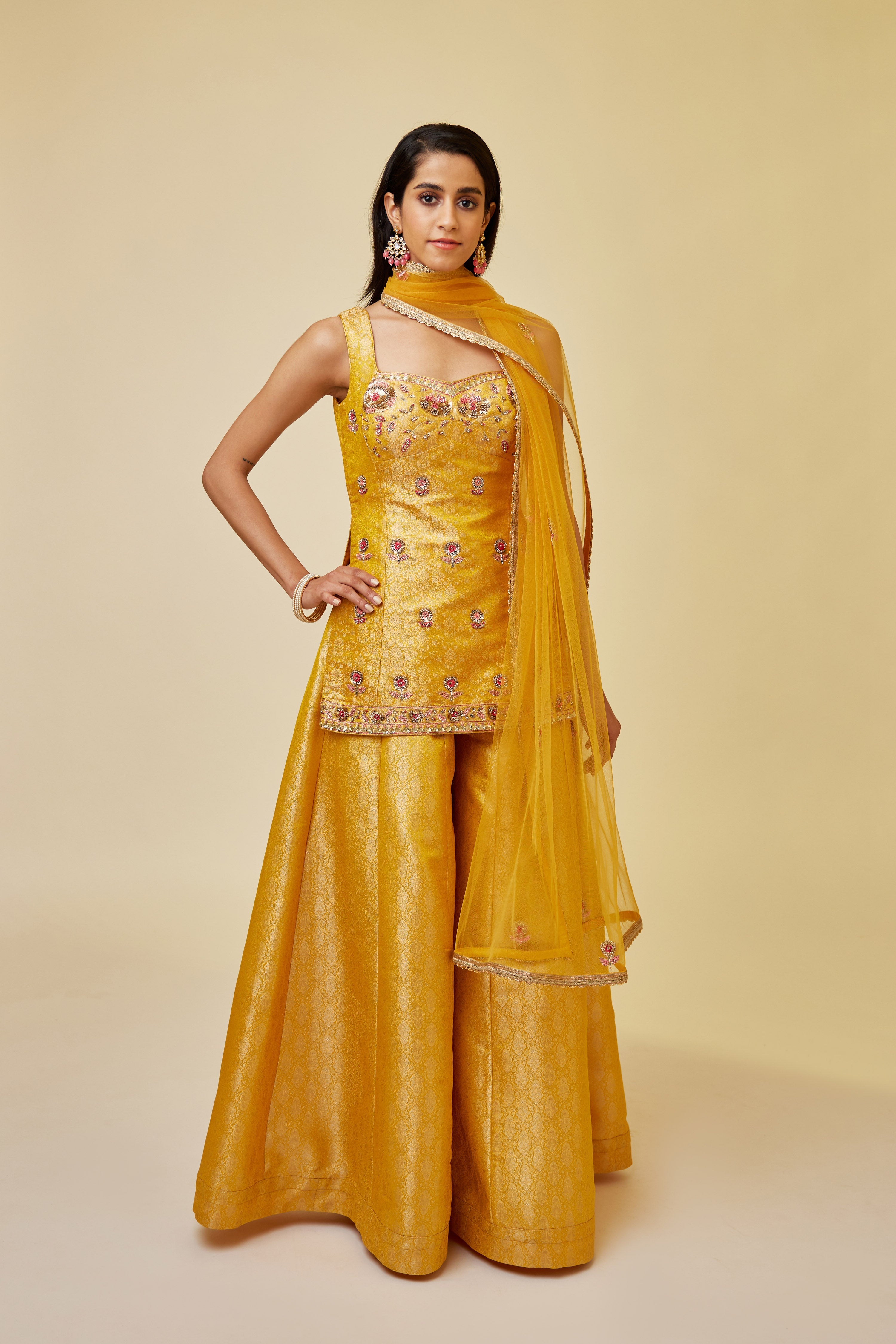 Spectra Yellow Sharara Set
