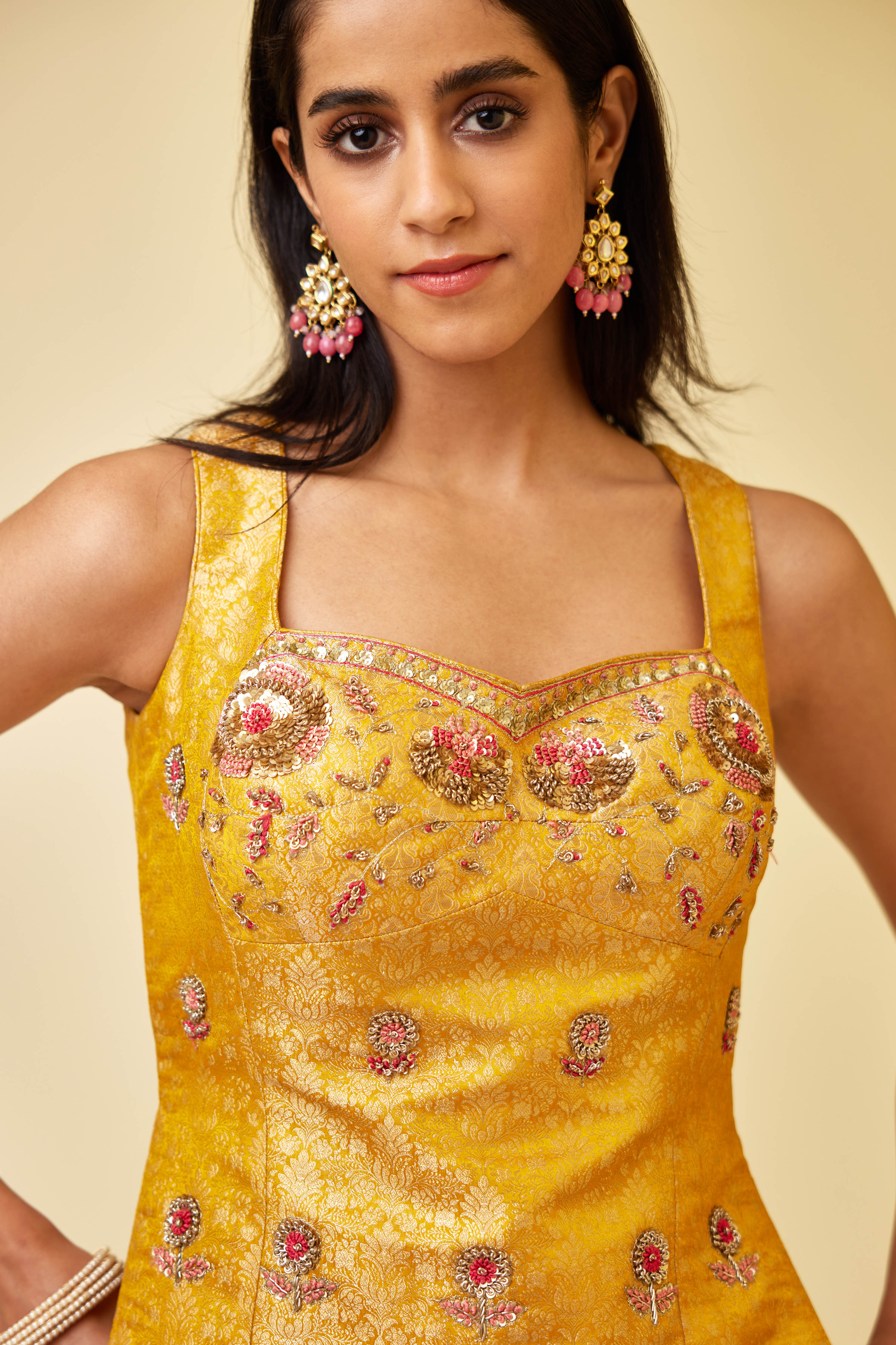 Spectra Yellow Sharara Set