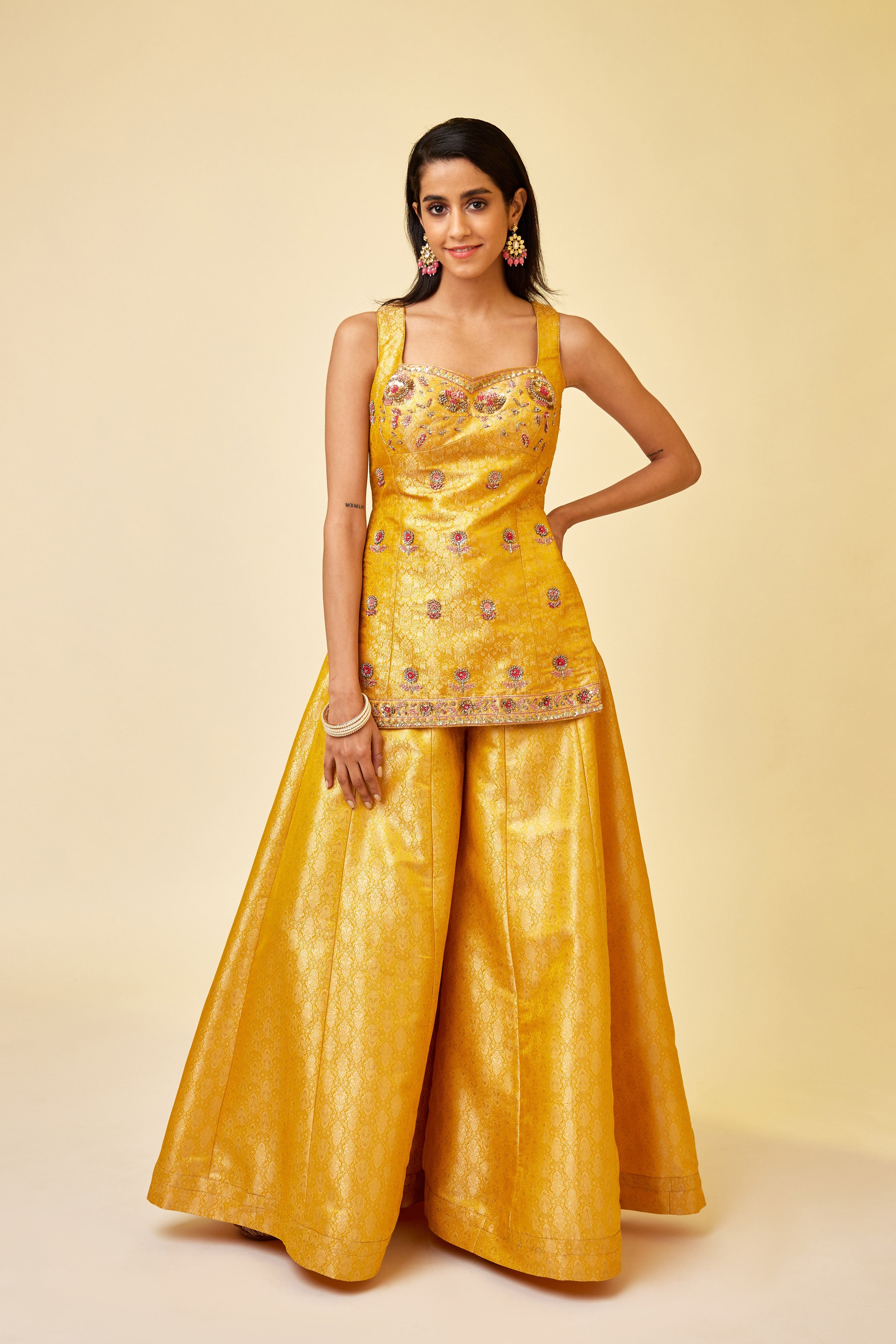 Spectra Yellow Sharara Set