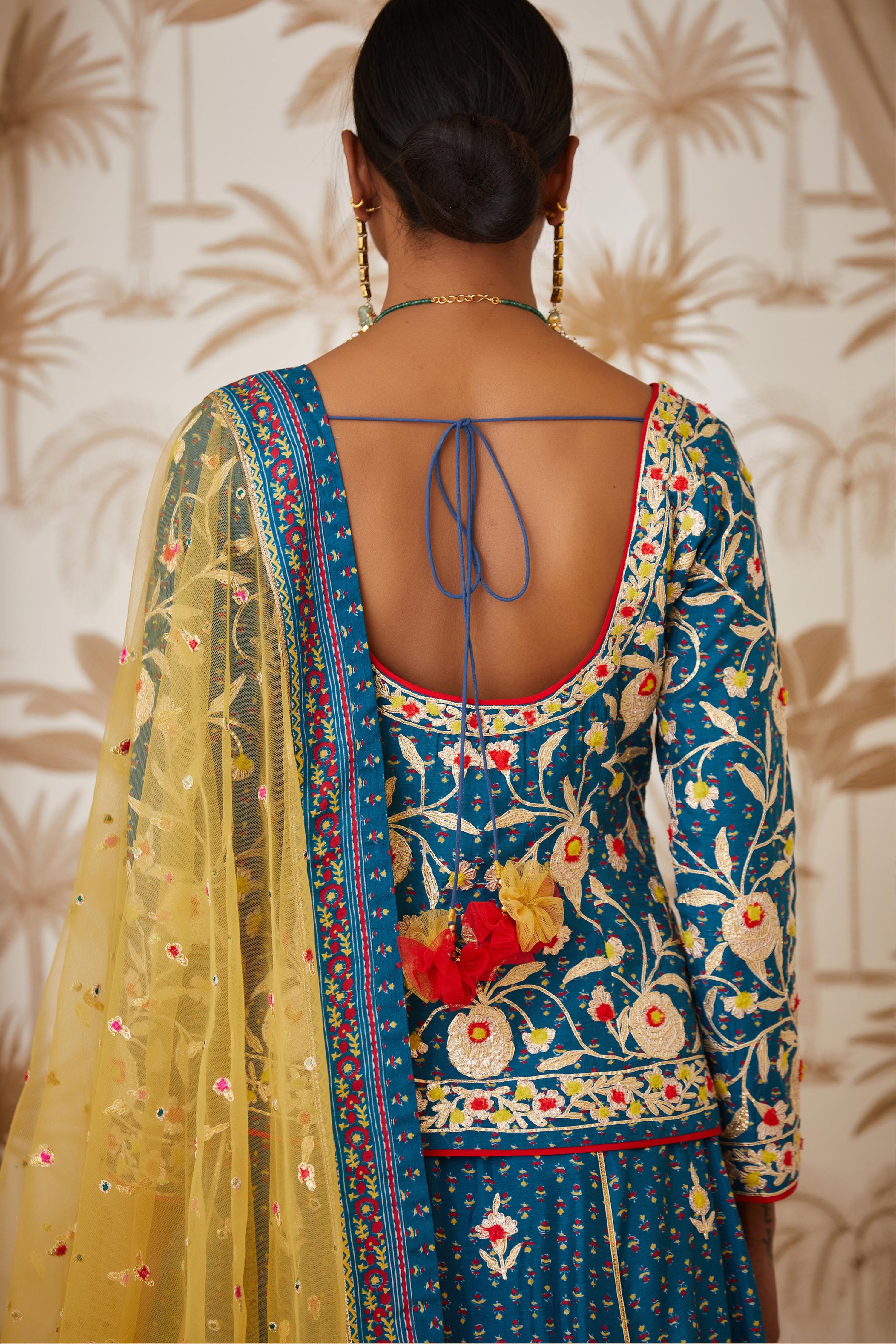 Teal Blue Short Kurta Set