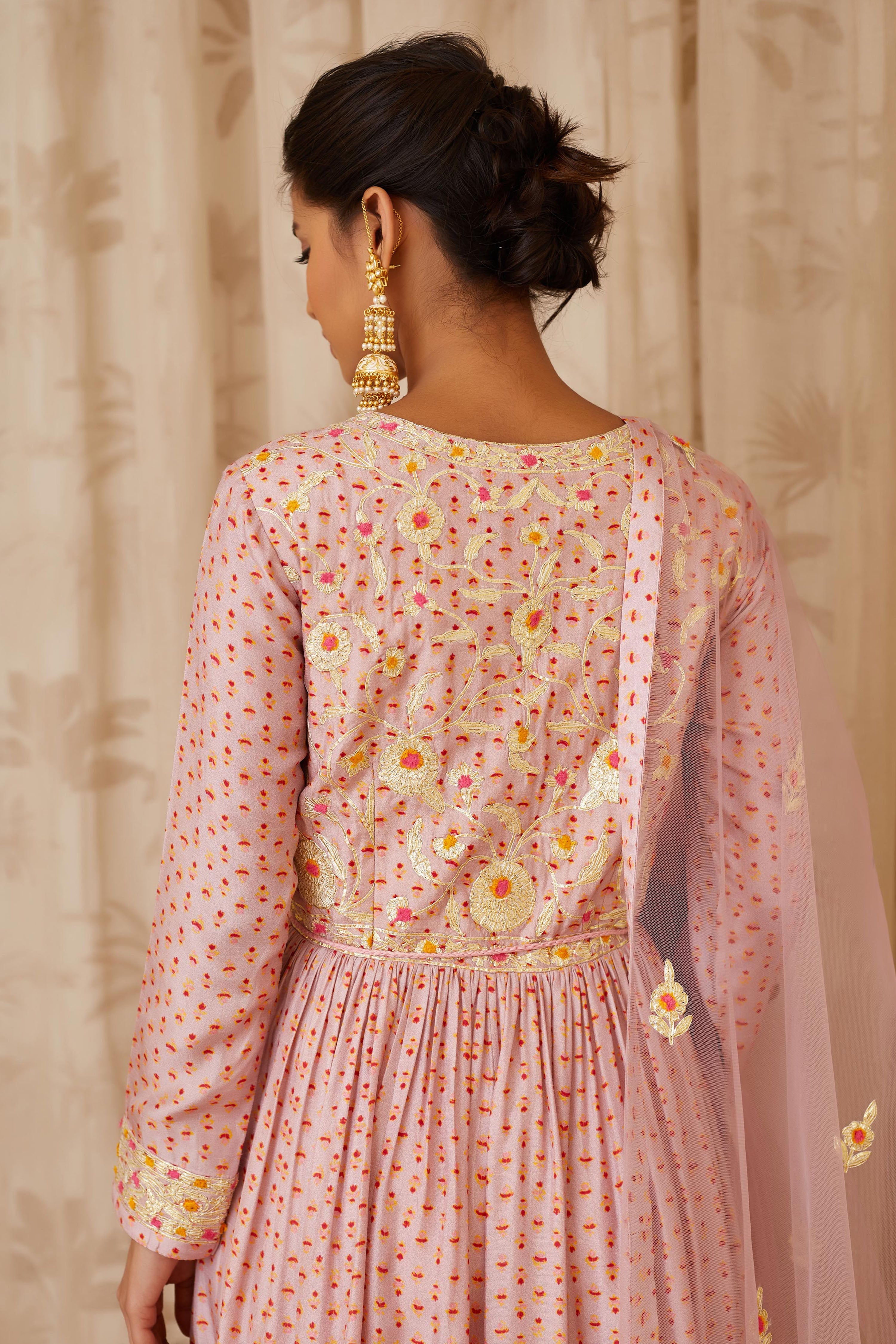 Lavender Anarkali Set