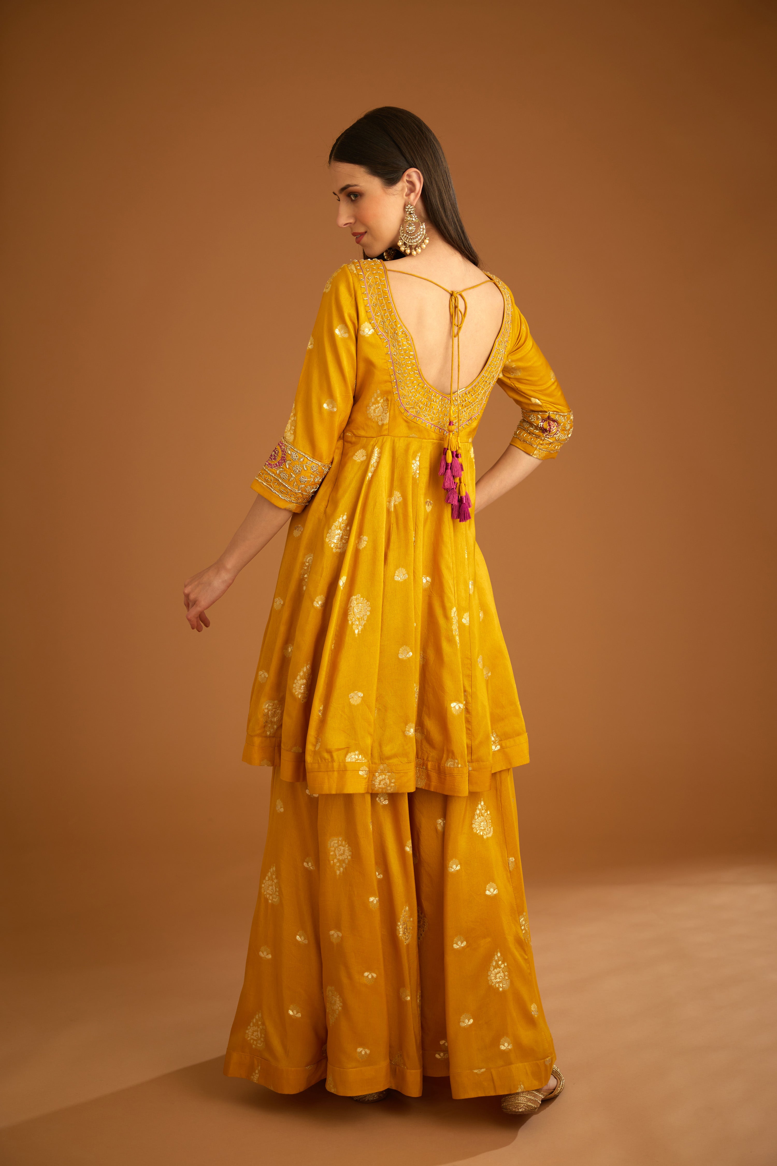 Mustard Yellow Sharara Set
