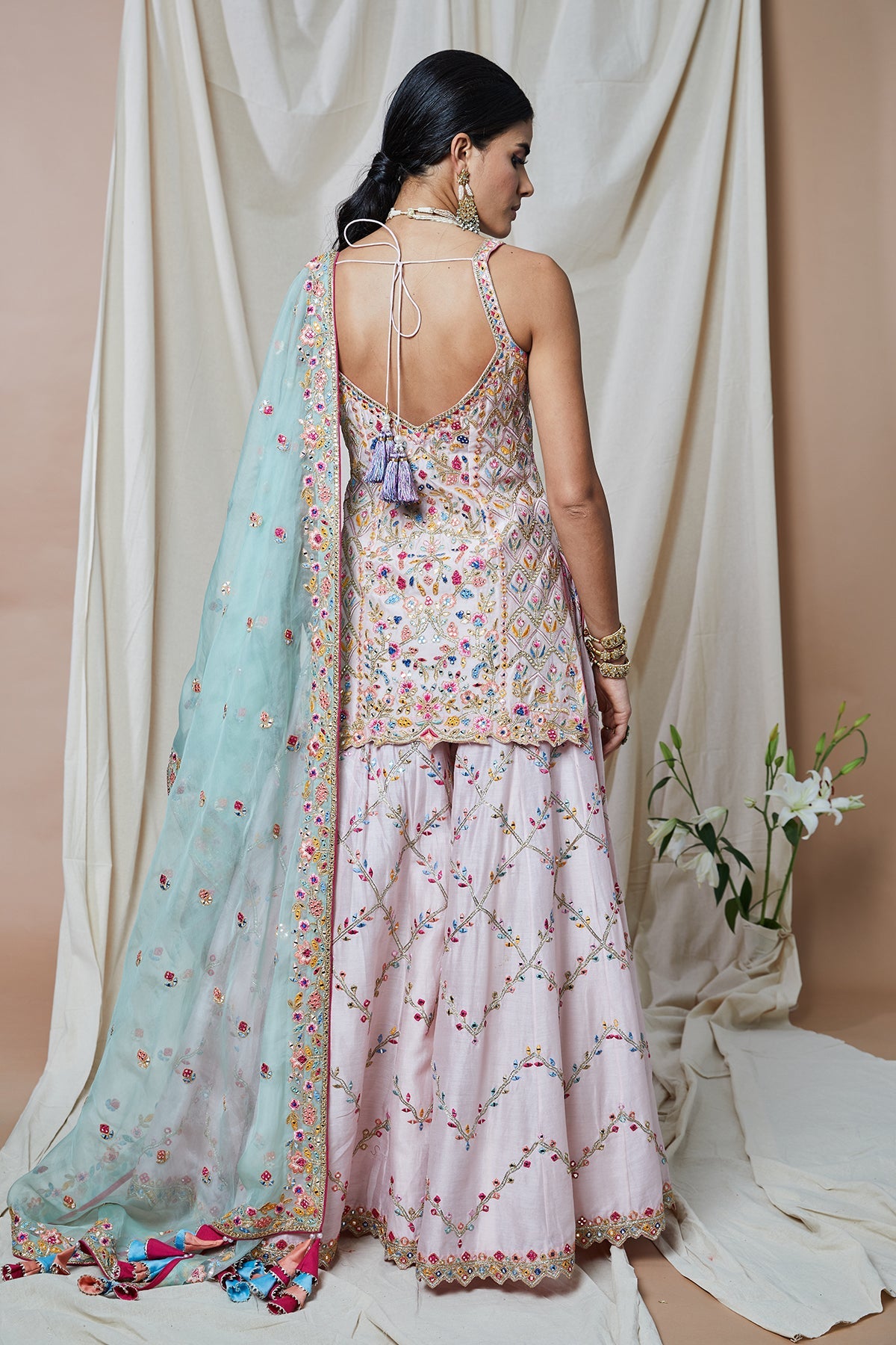 PINK CHANDERI SHARARA