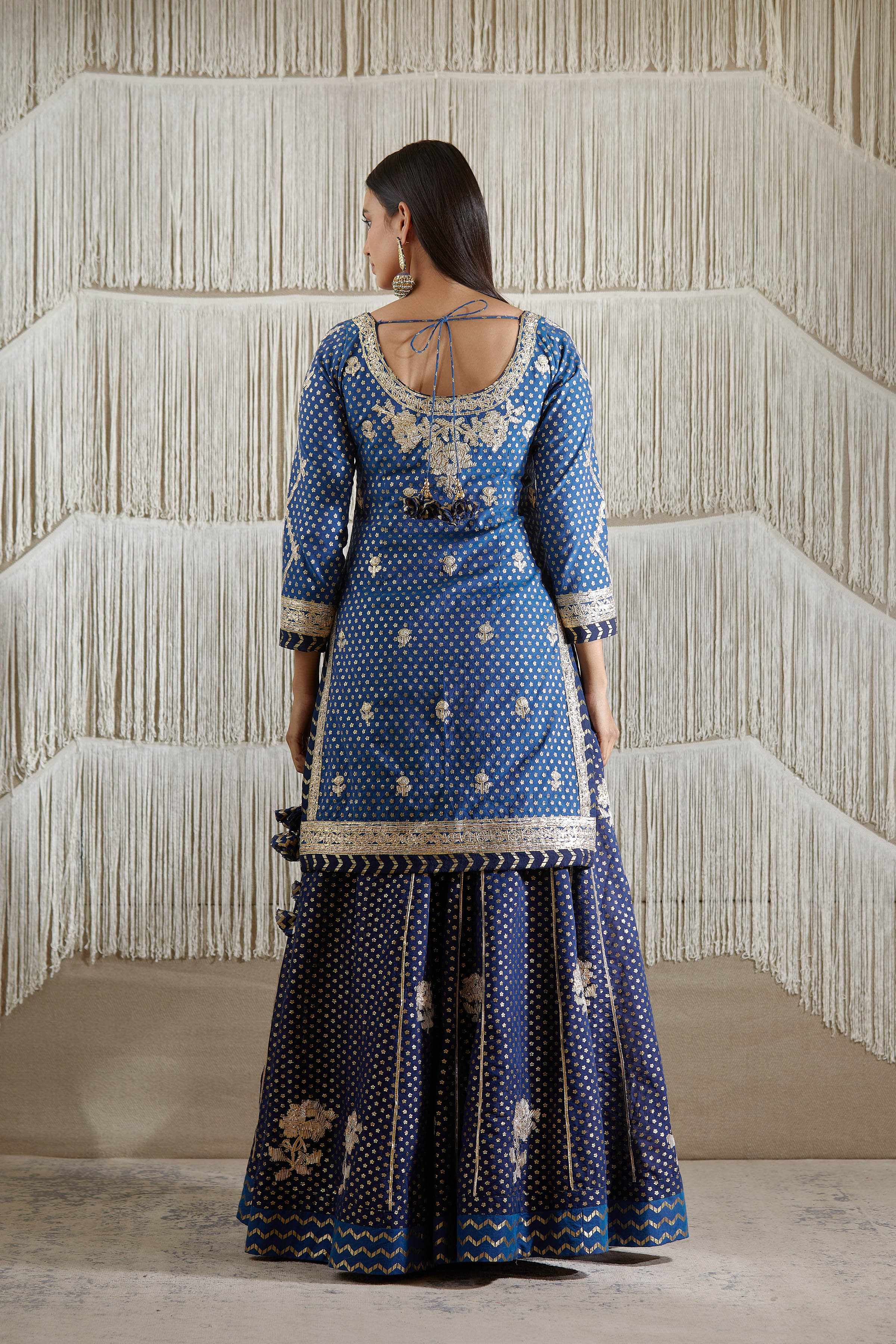 Navy Blue Sharara set