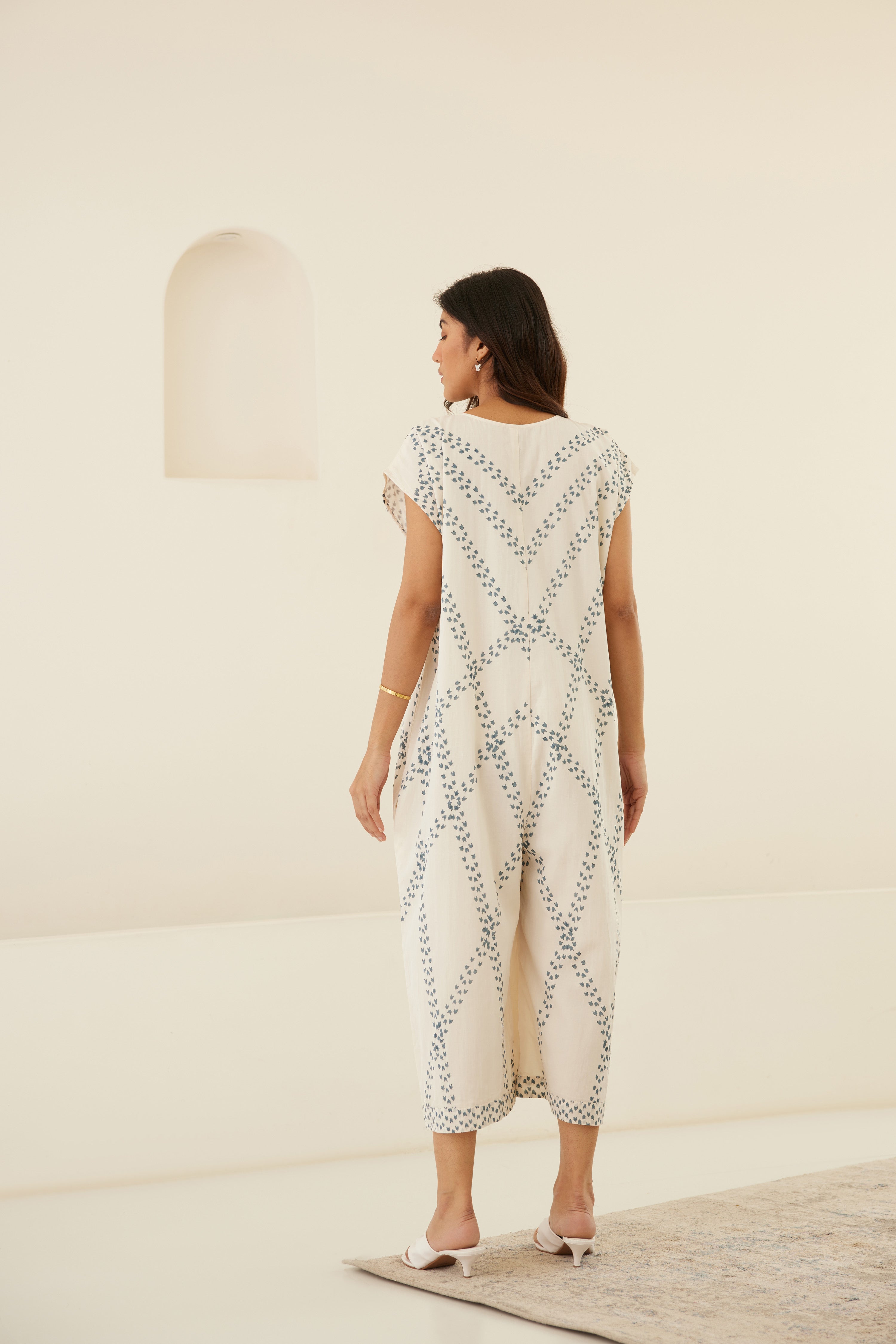 Papyrus White - Dusty Blue Jumpsuit