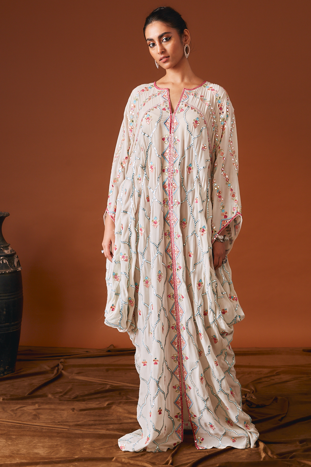 Ivory Cowl Kaftan