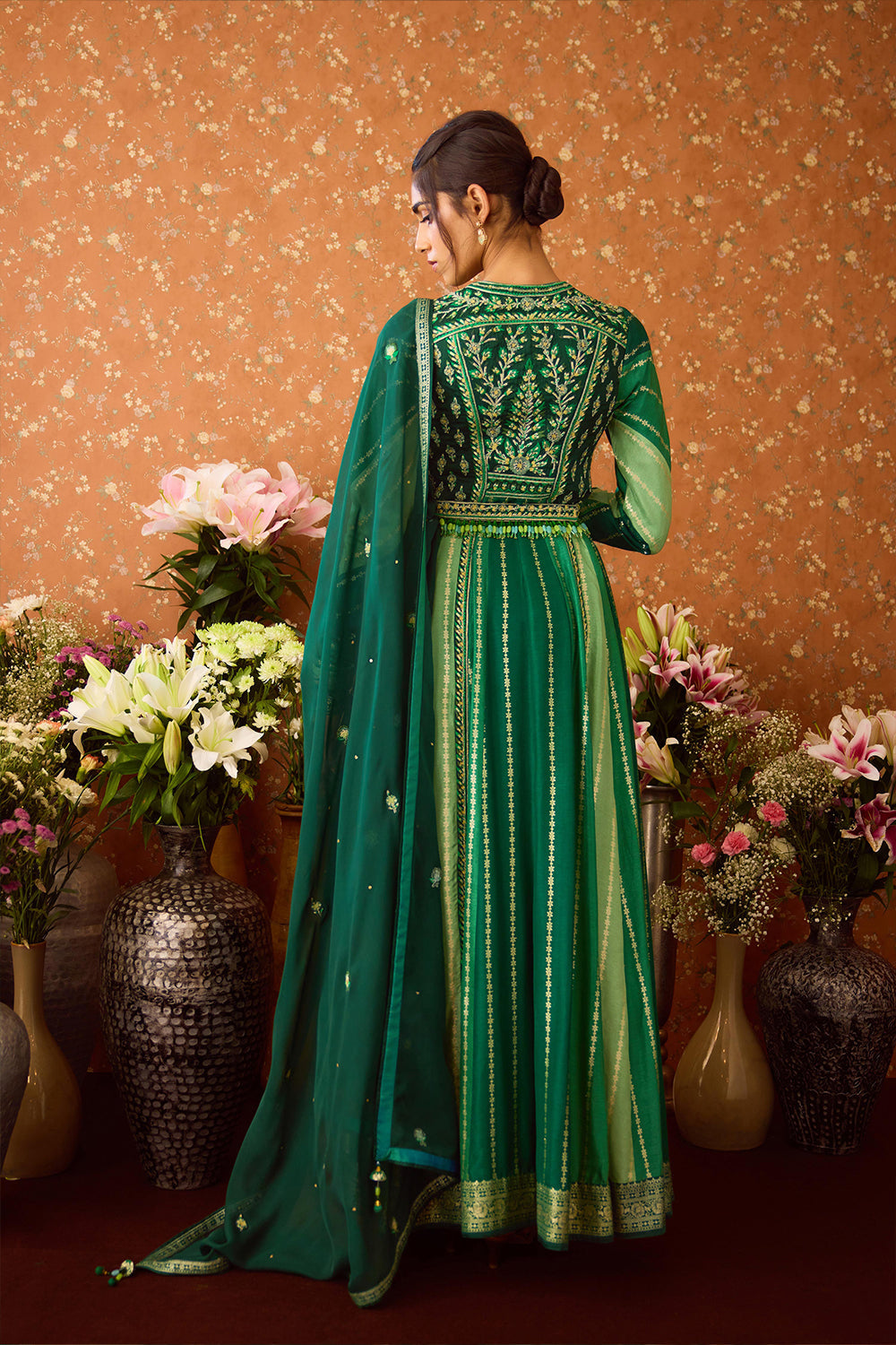 Alpine Green Anarkali Set