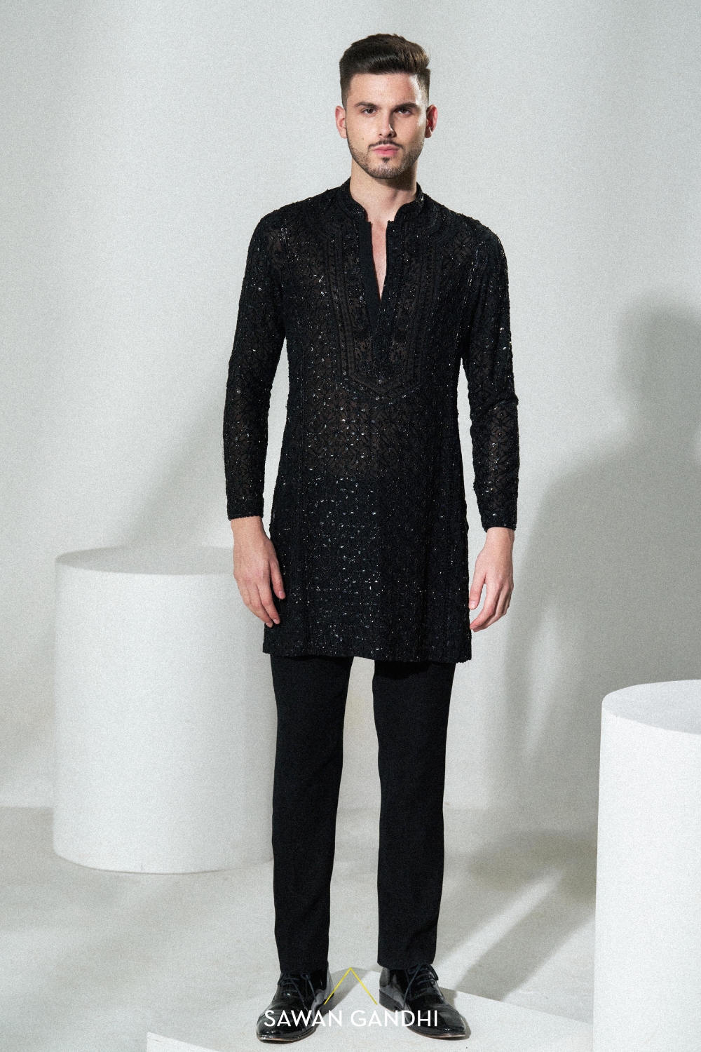 Black Chikankari kurta