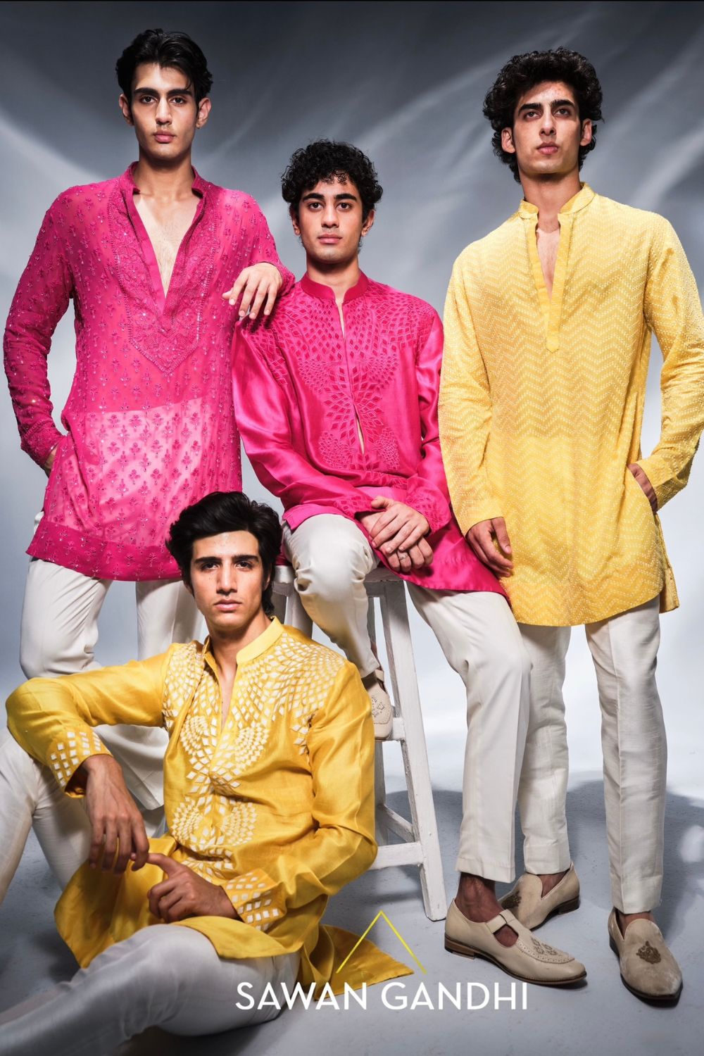 Hot Pink Applique Work Kurta