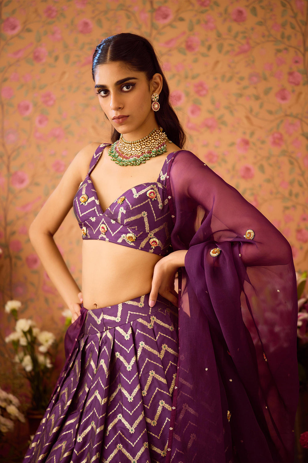 Purple Wine Lehenga Set