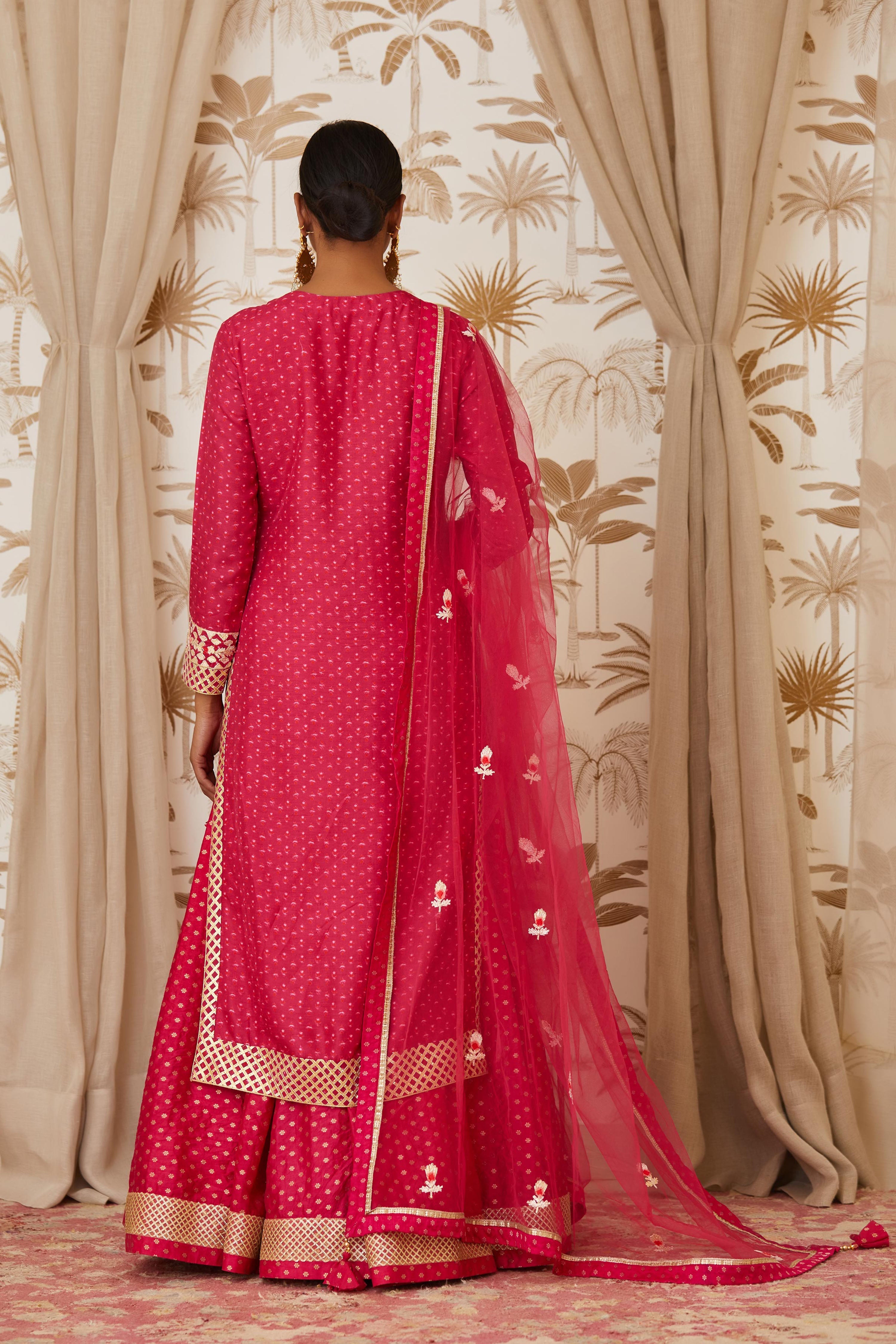 Pink Kurta Skirt Set