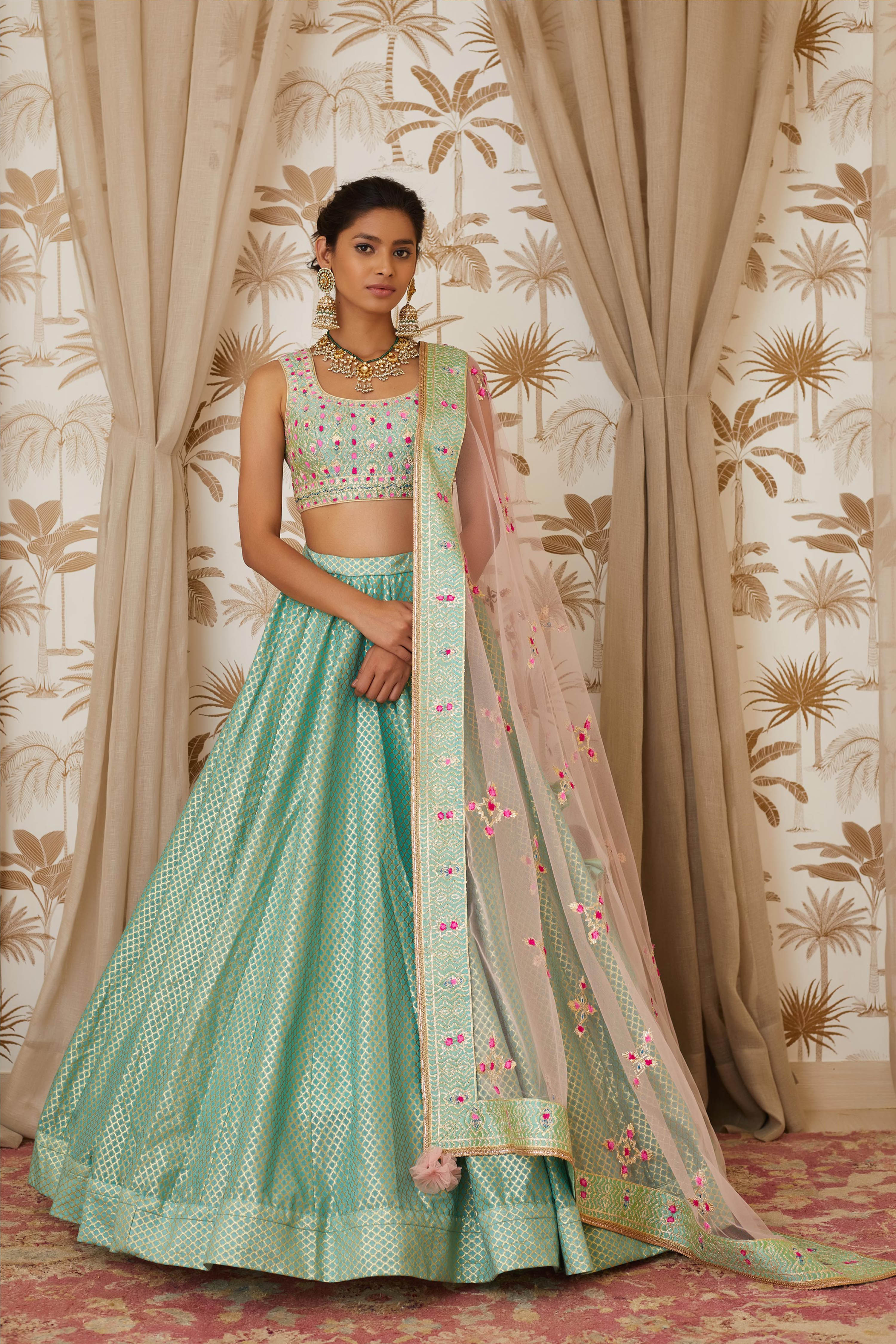 Sea Blue Lehenga Set