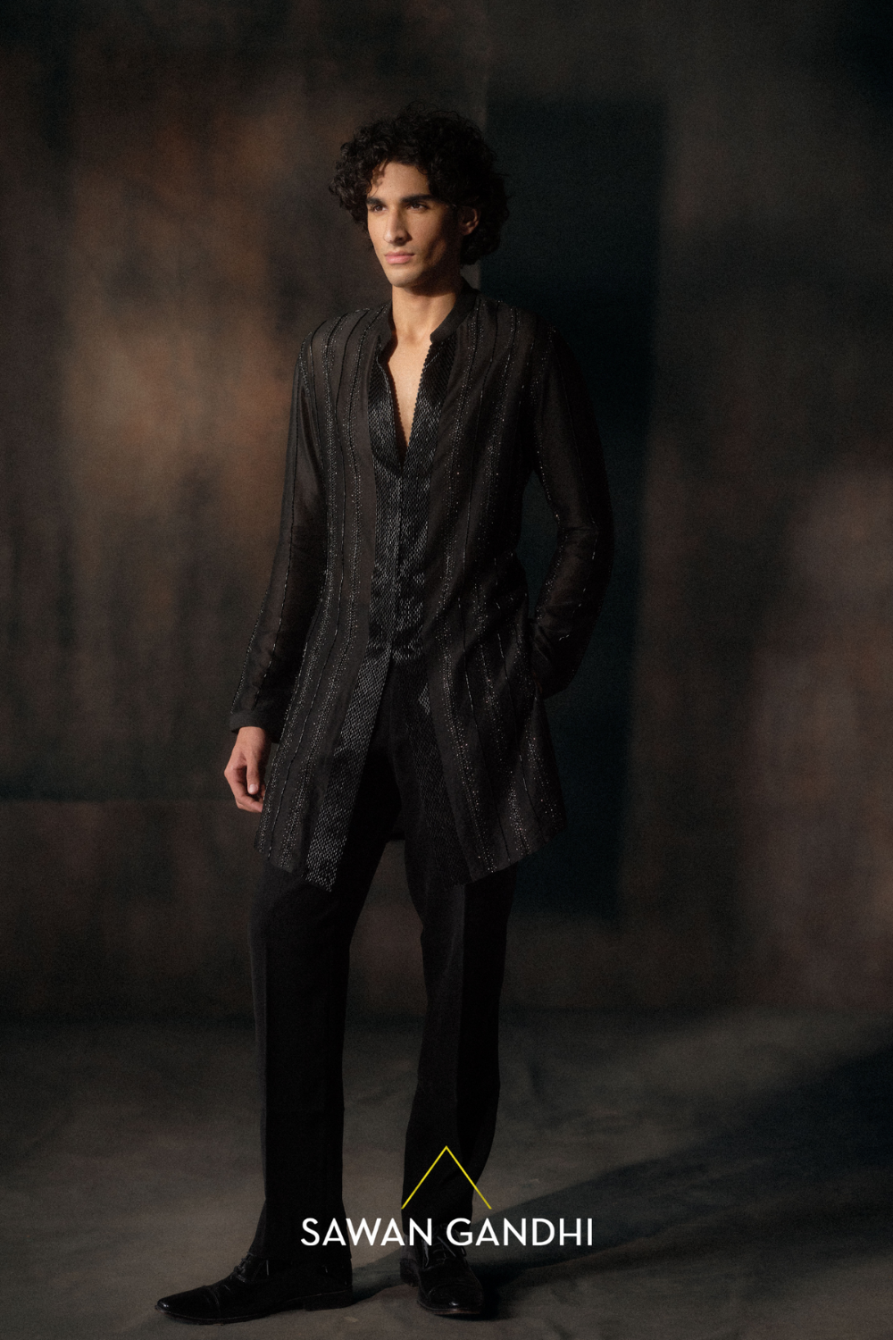 Black Swarosvki Kurta