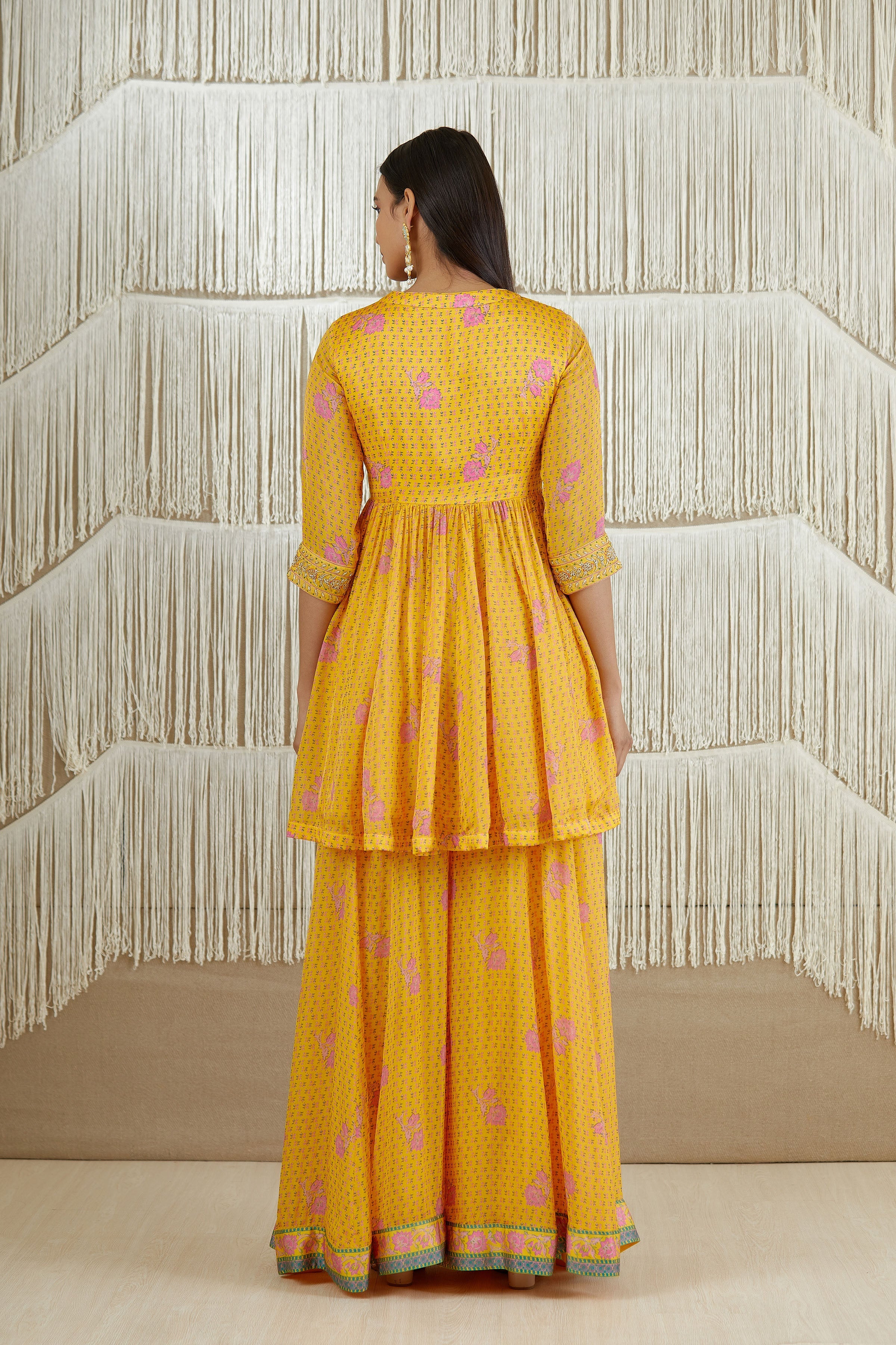 Mustard Yellow Sharara set