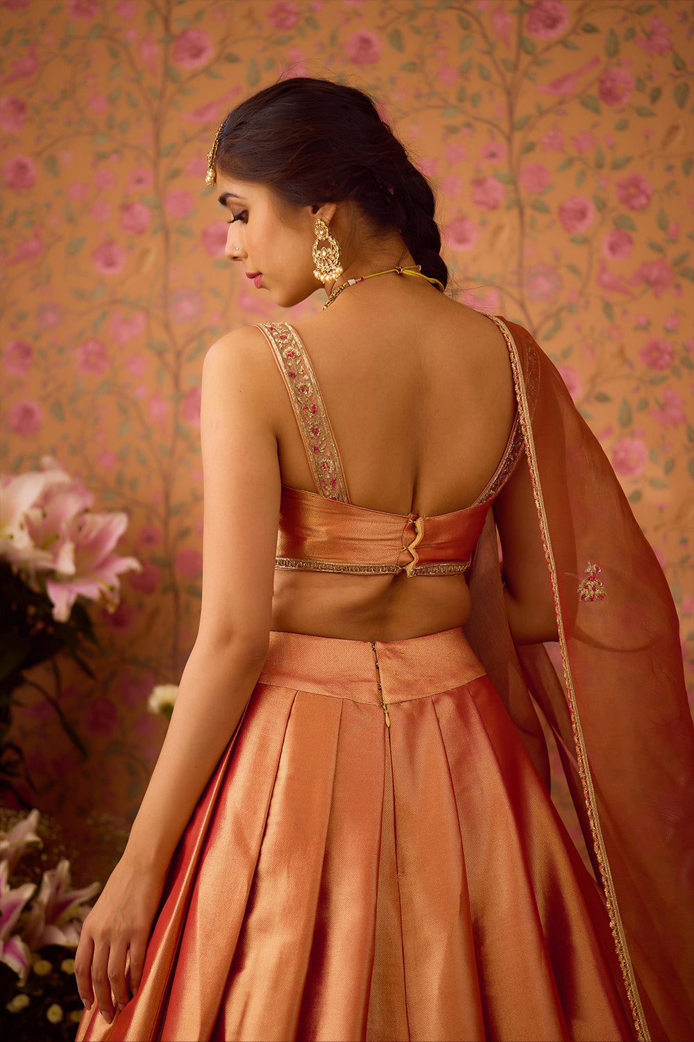 Gold Pink Lehenga Set