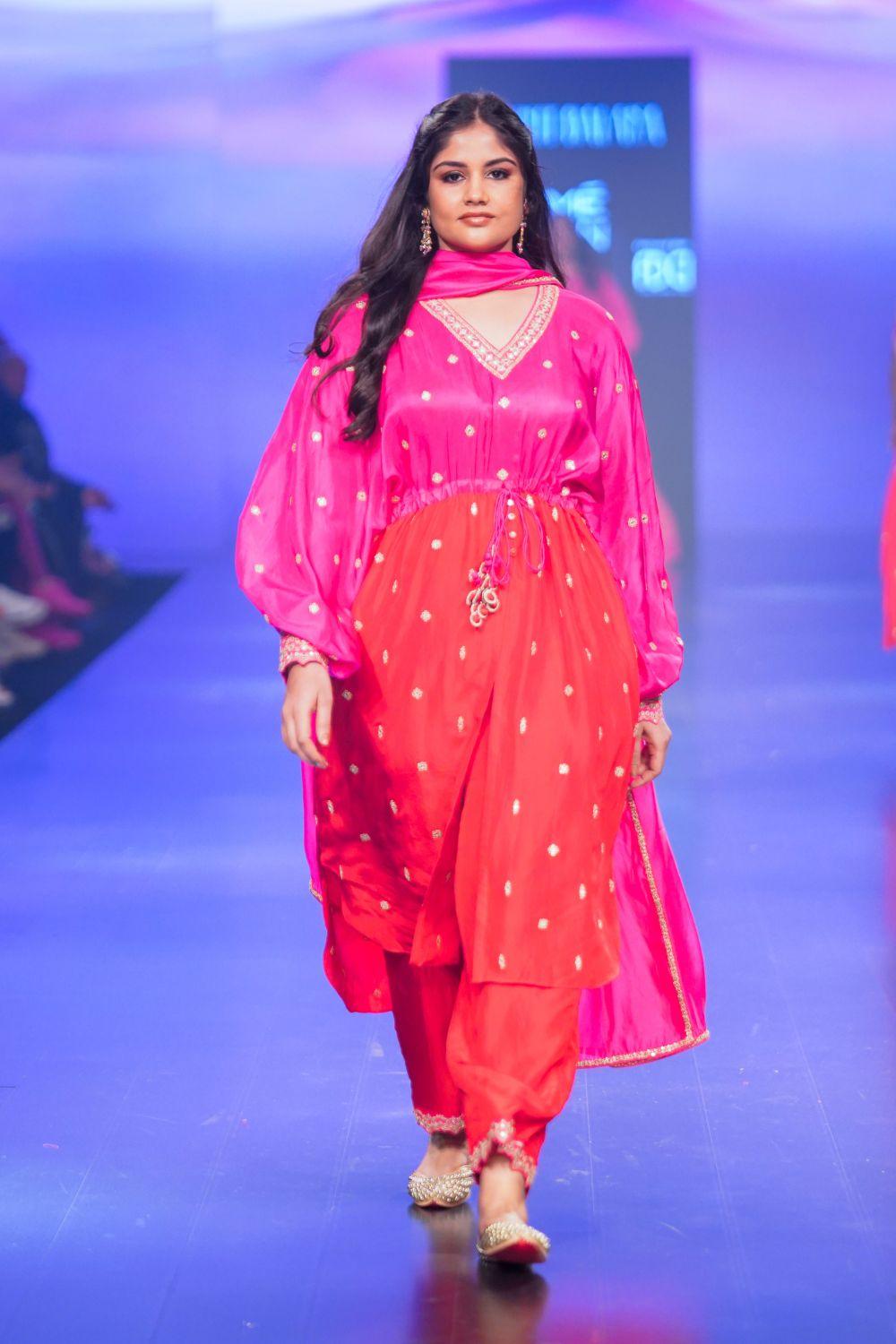 Surkh Laal Hand Embroidered Tunic With Pants