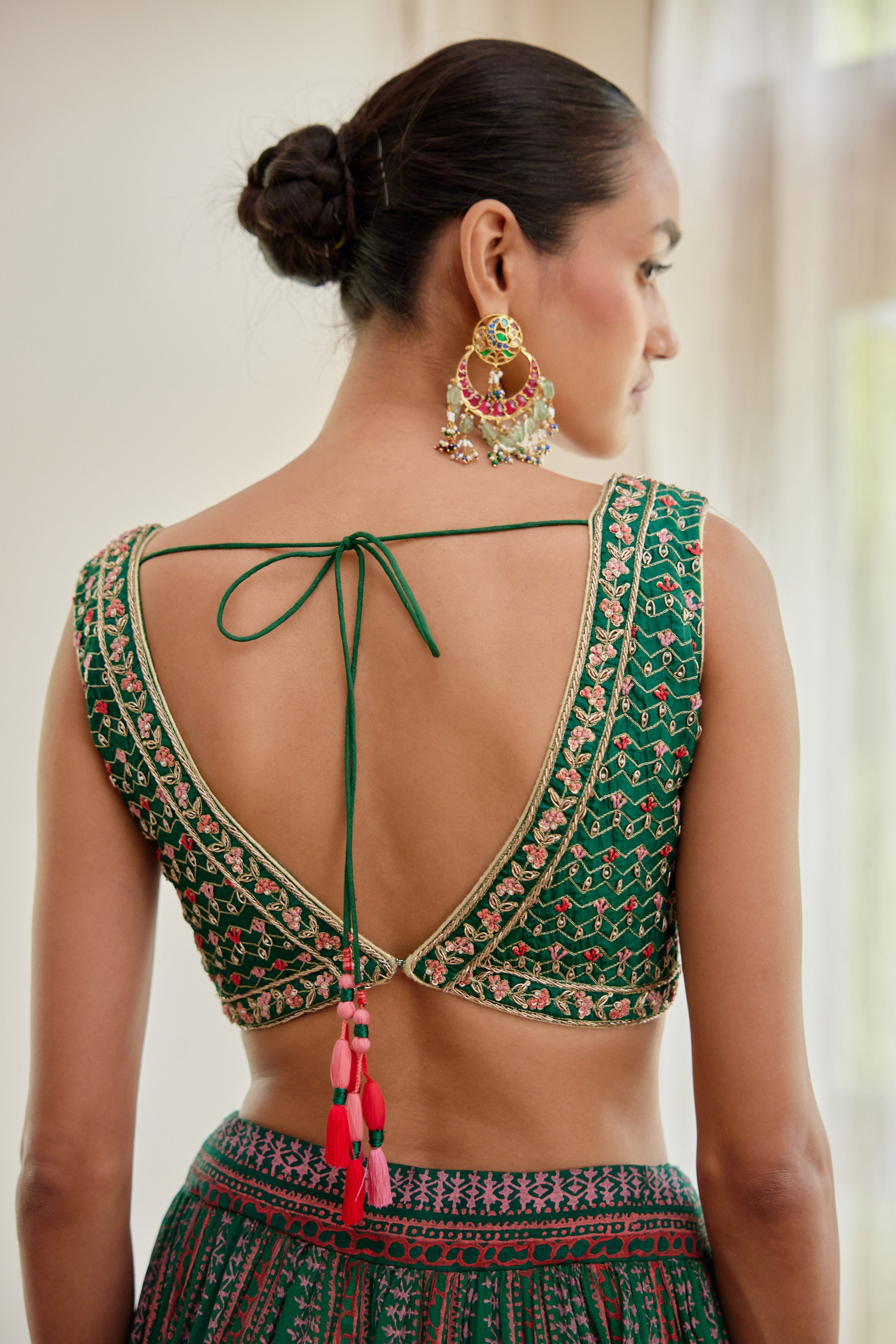 Dark Green Lehenga Set
