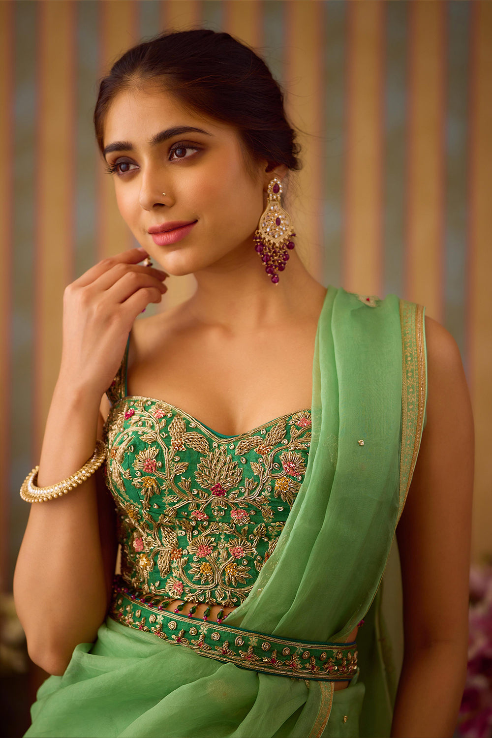 Arcadia Green Saree Set