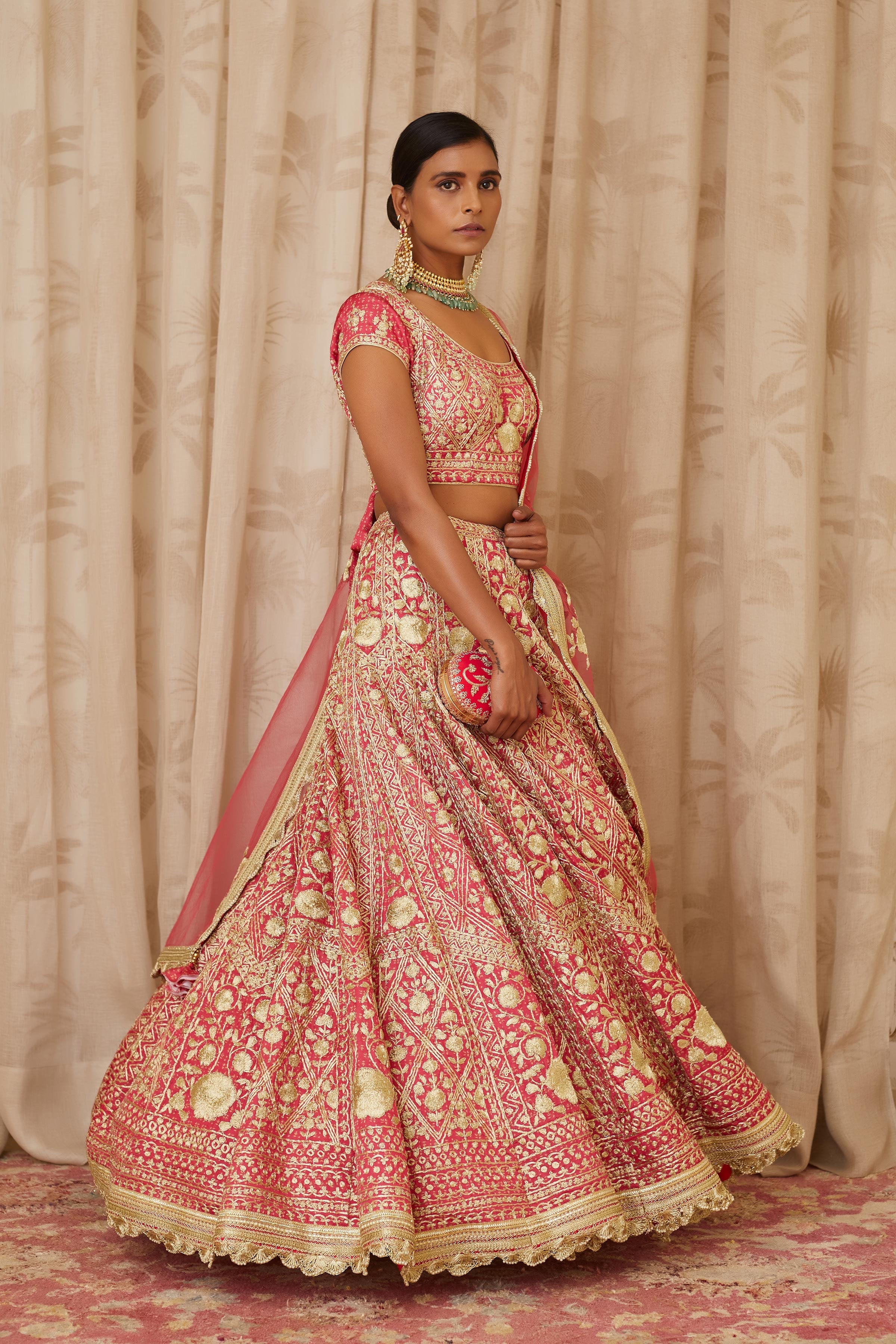 Coral Lehenga Set