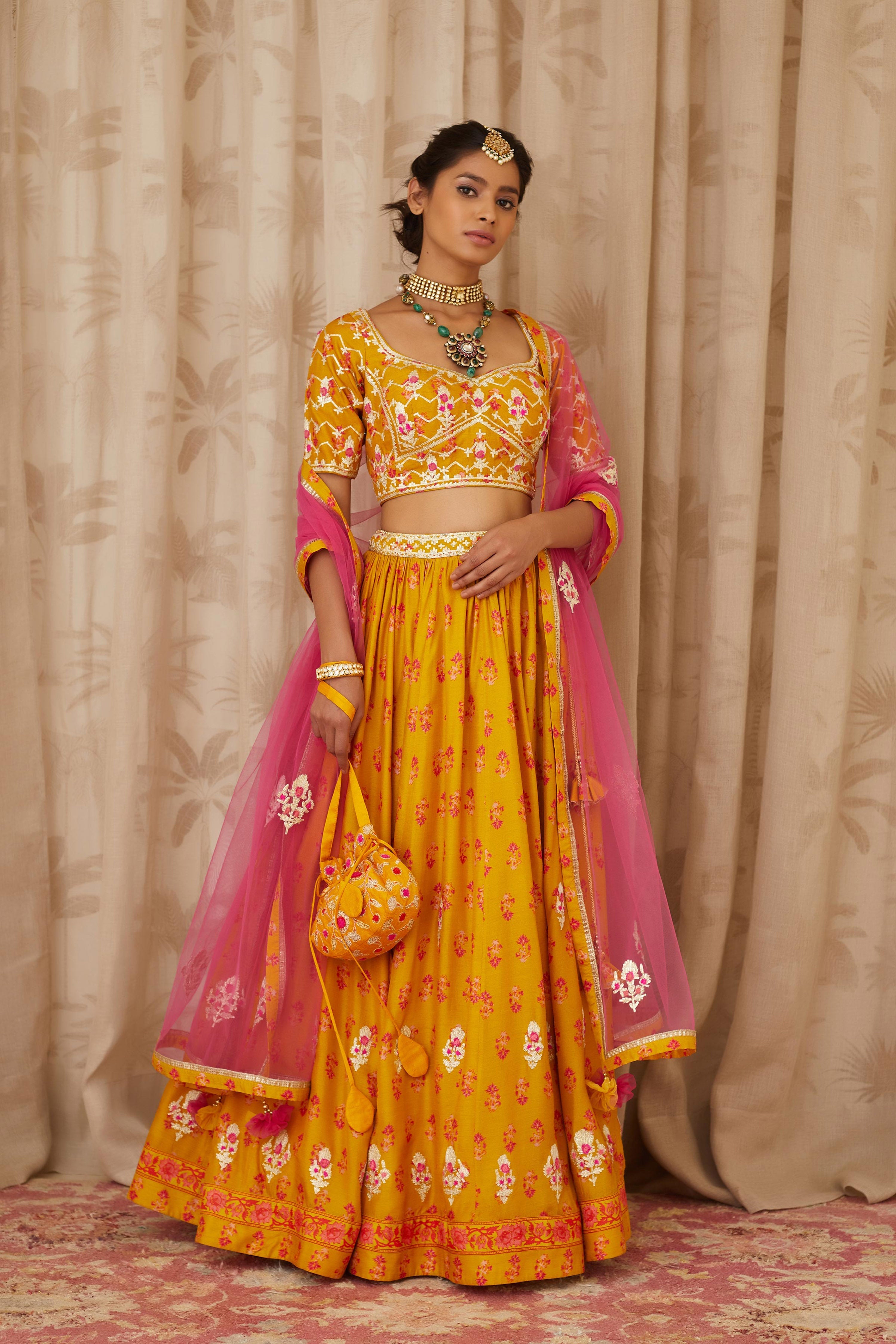 Mustard Yellow Lehenga Set