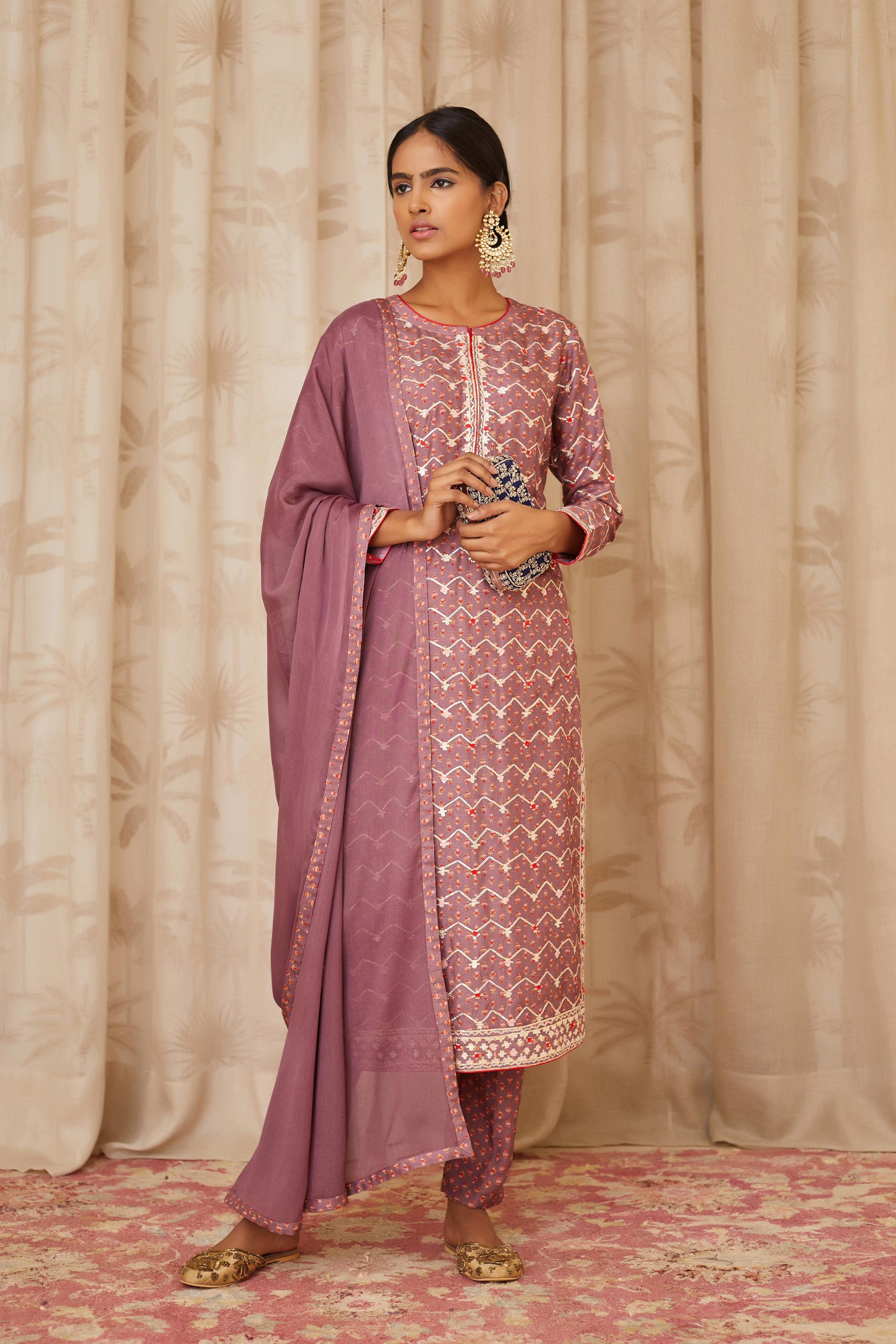 Neutral Purple Kurta Set