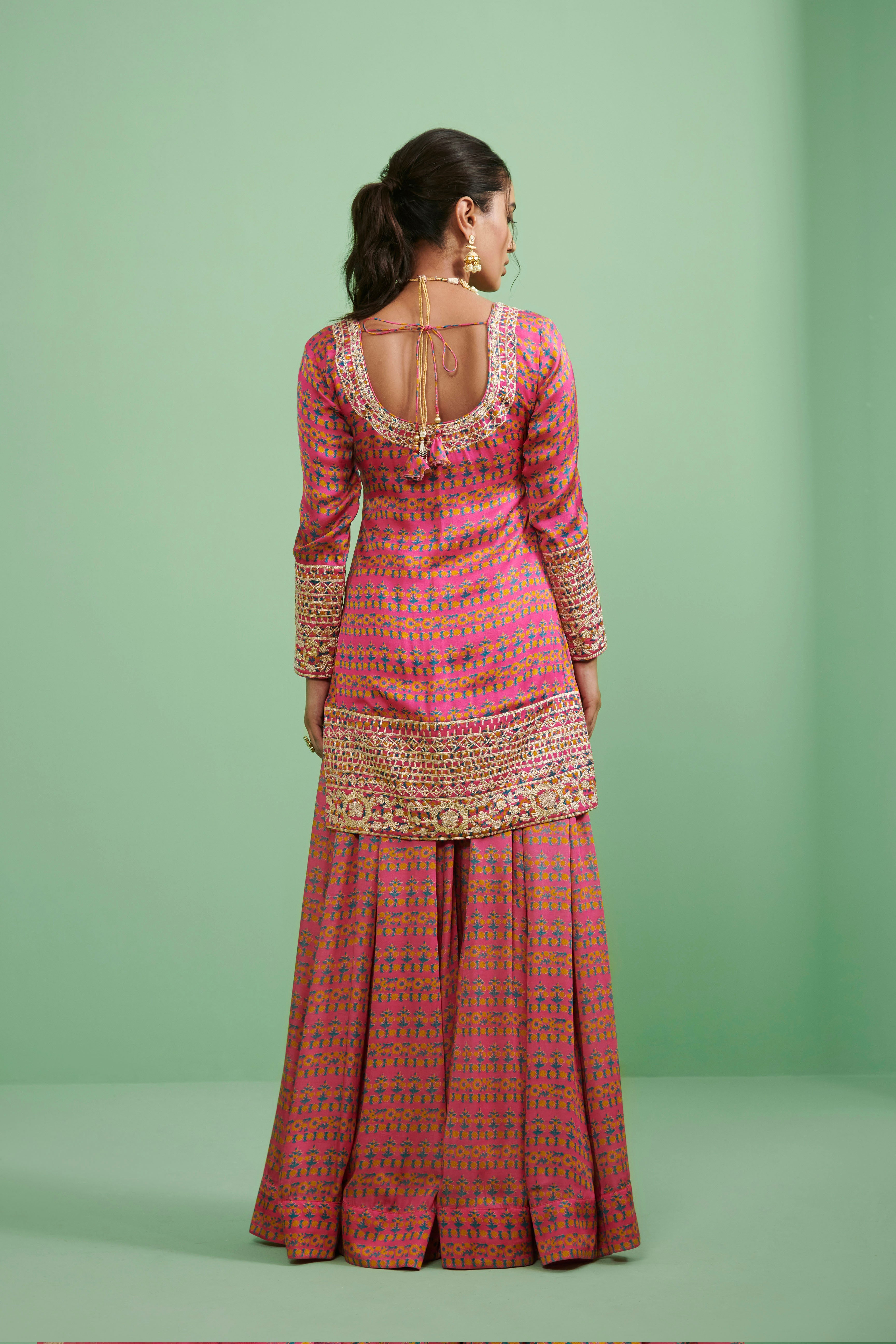 Pink Kurta & Sharara Set