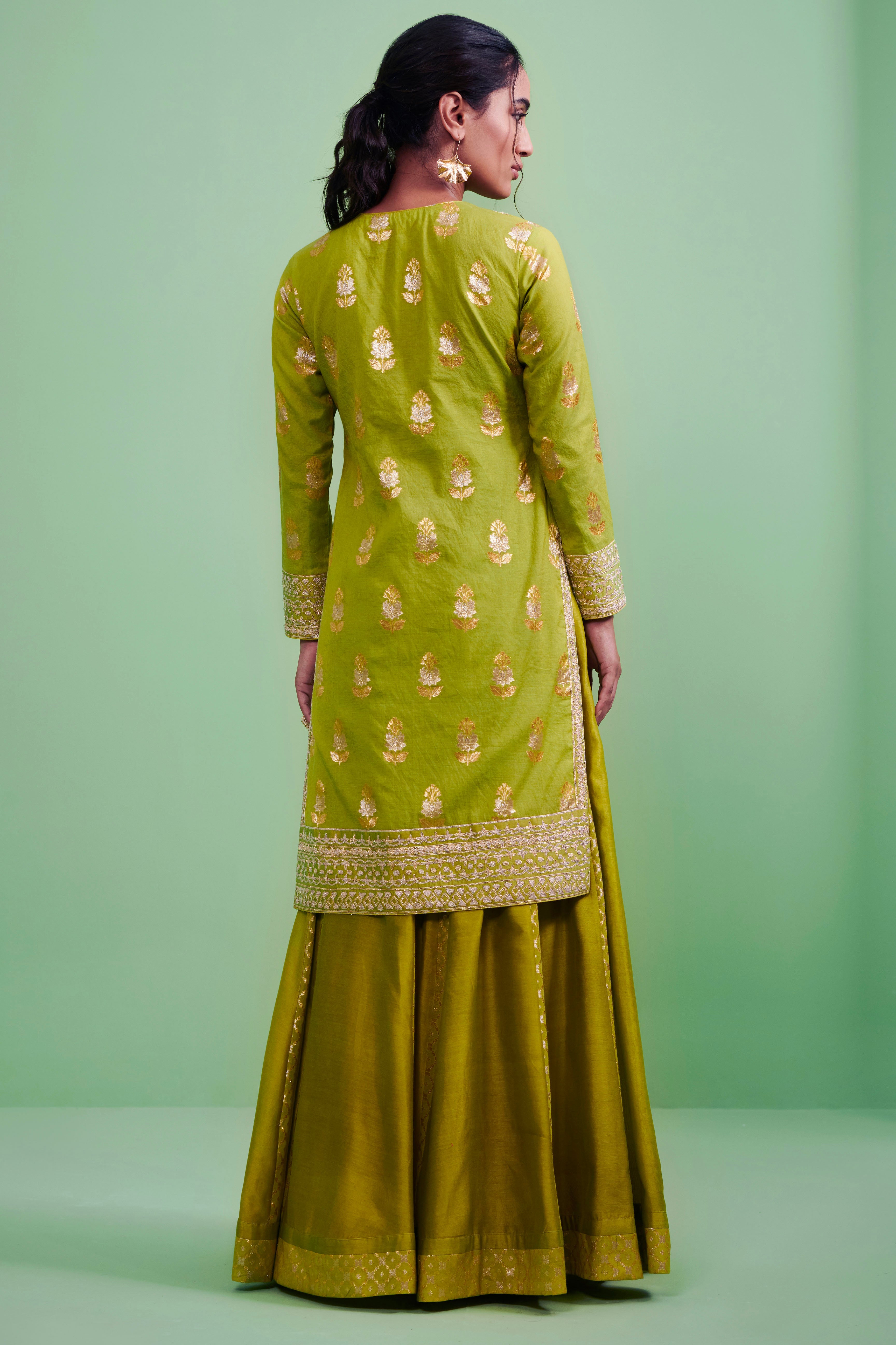 Green Kurta & Sharara Set