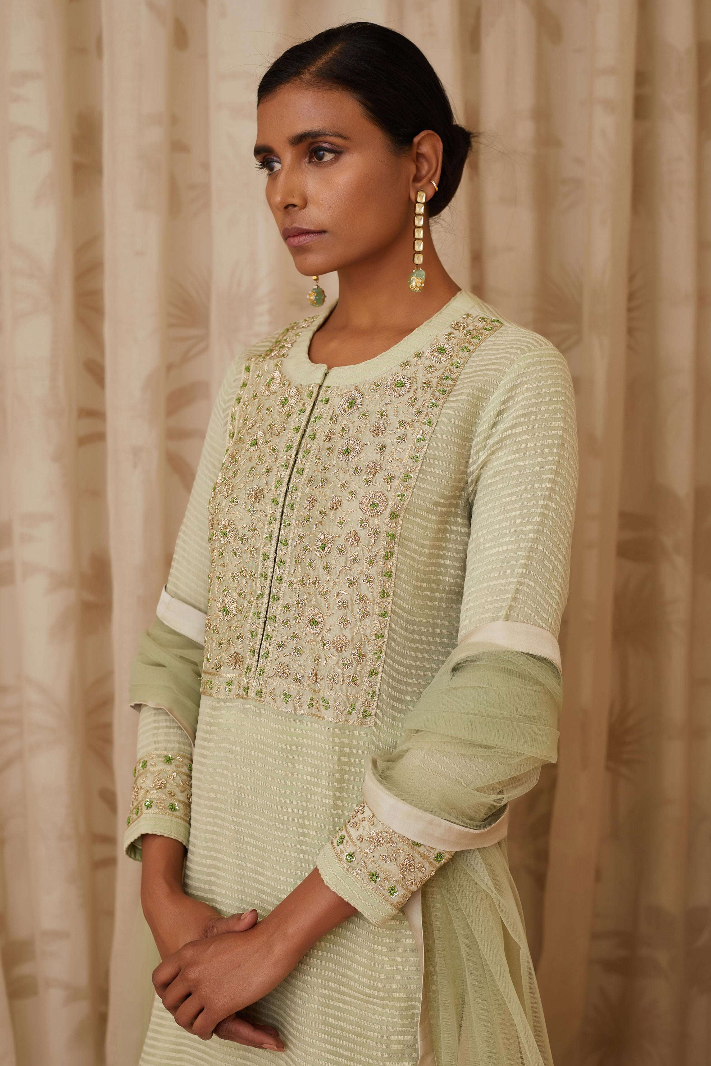 Mint Green Kurta Skirt Set