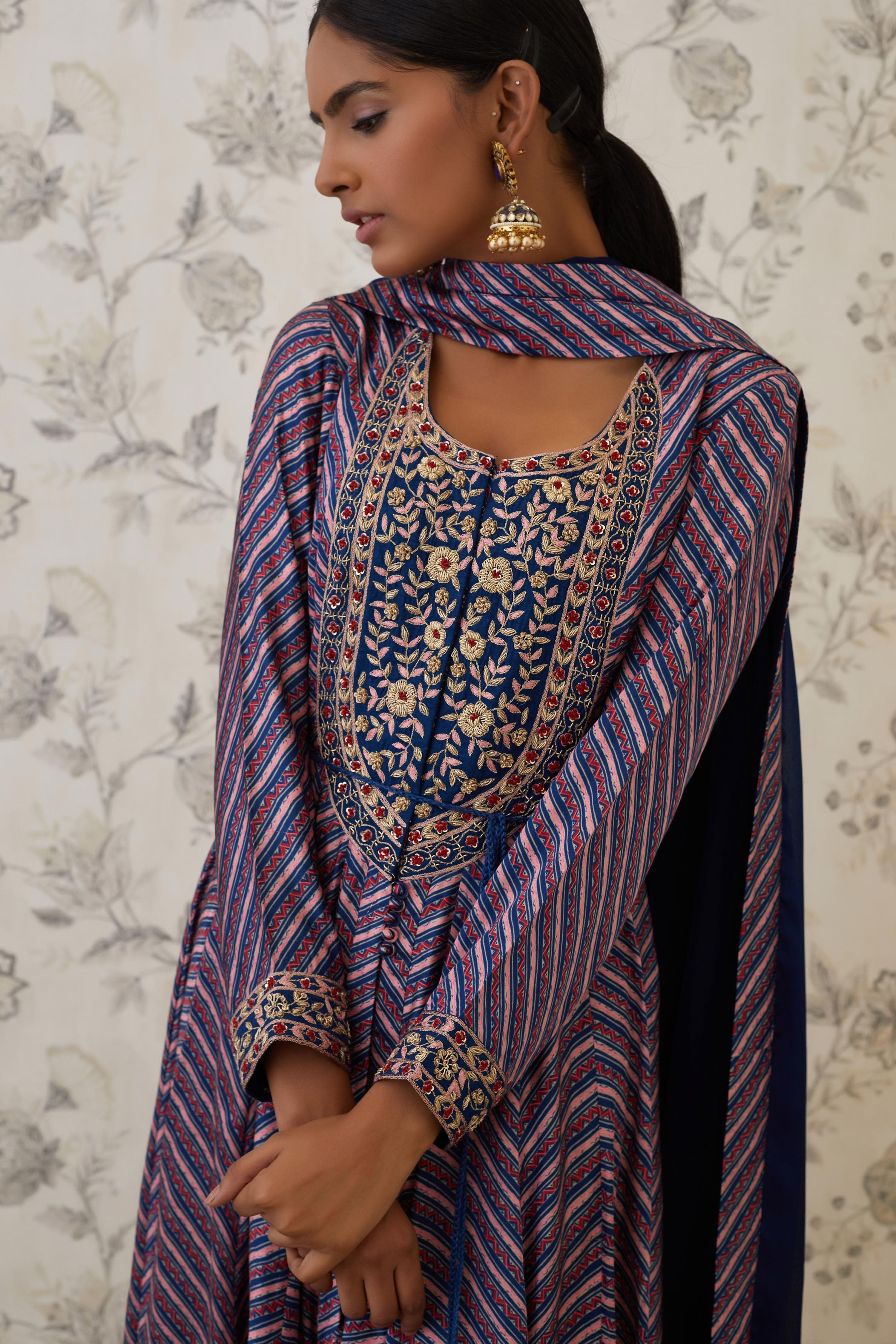 Blue Anarkali Set