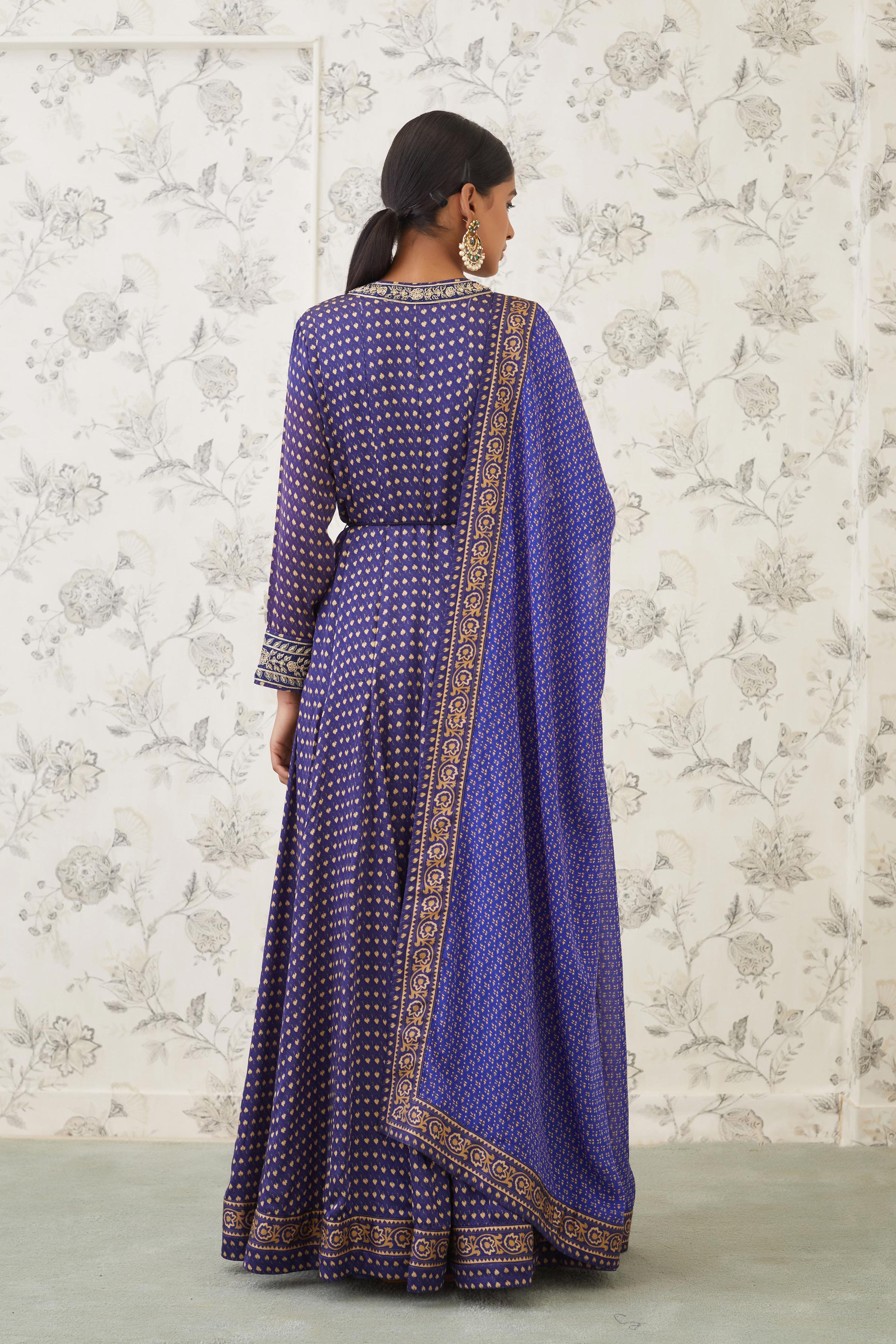 Blue Anarkali Set