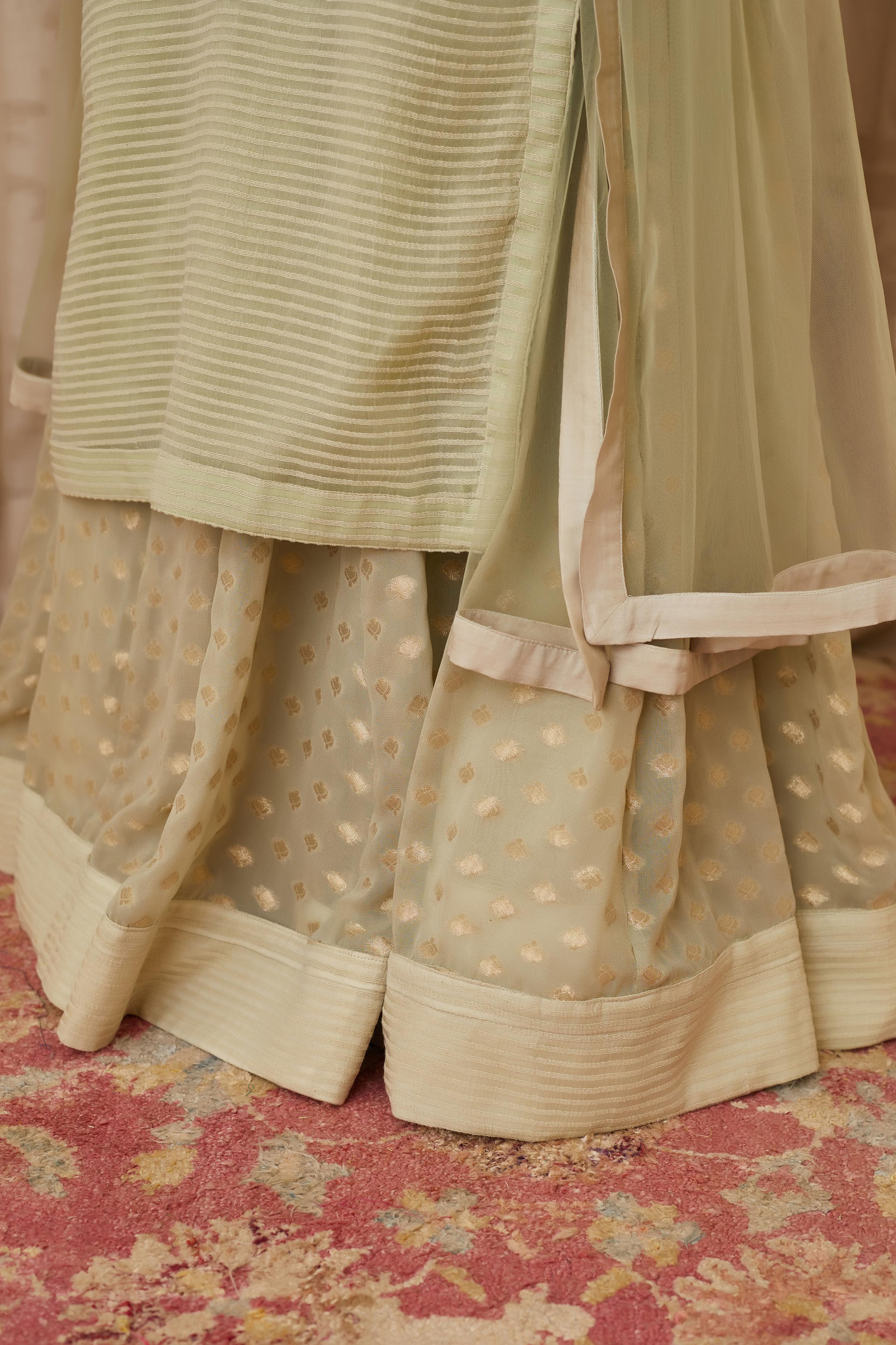 Mint Green Kurta Skirt Set