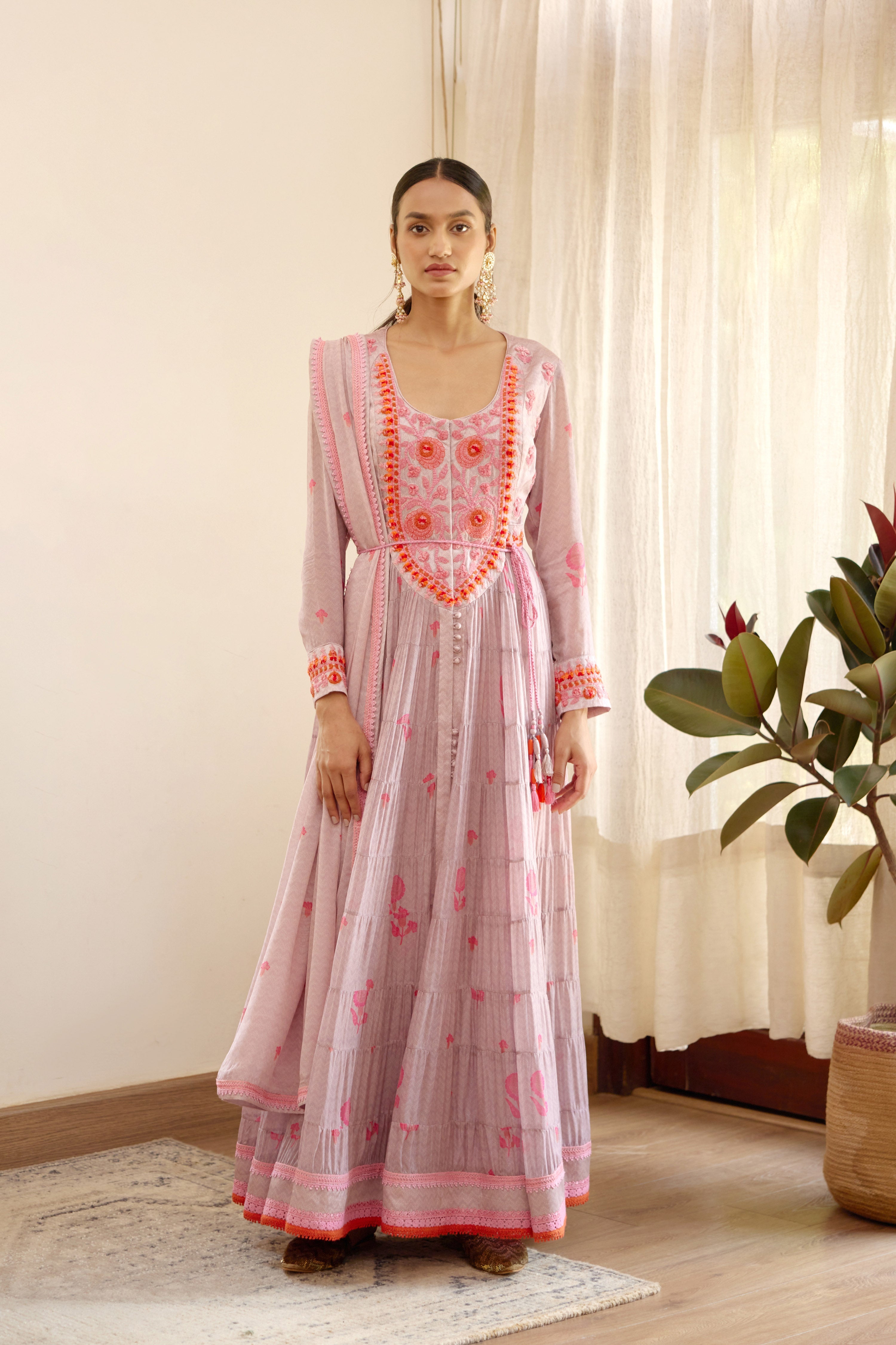 Lavender Anarkali Set