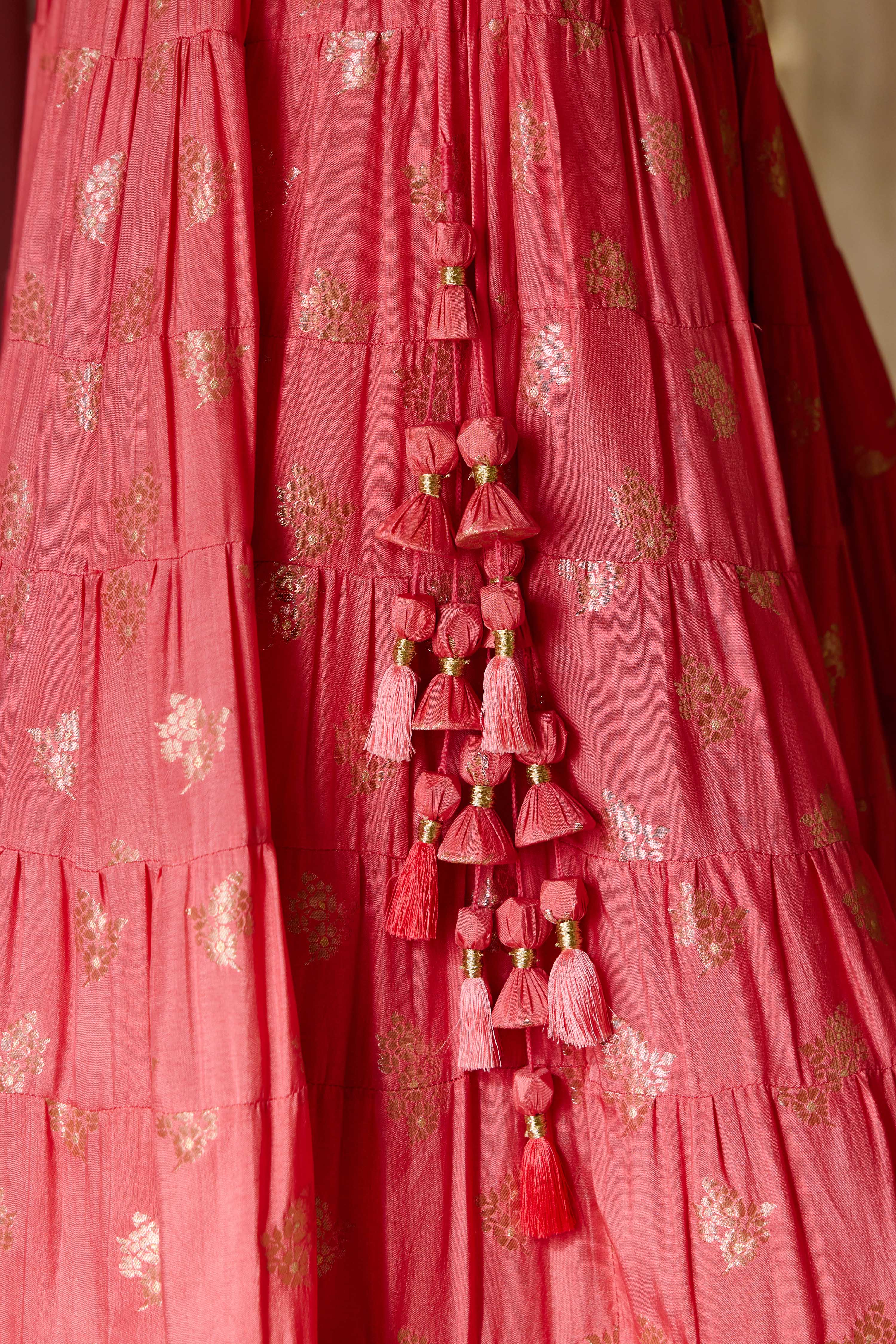 Coral Pink Lehenga Set