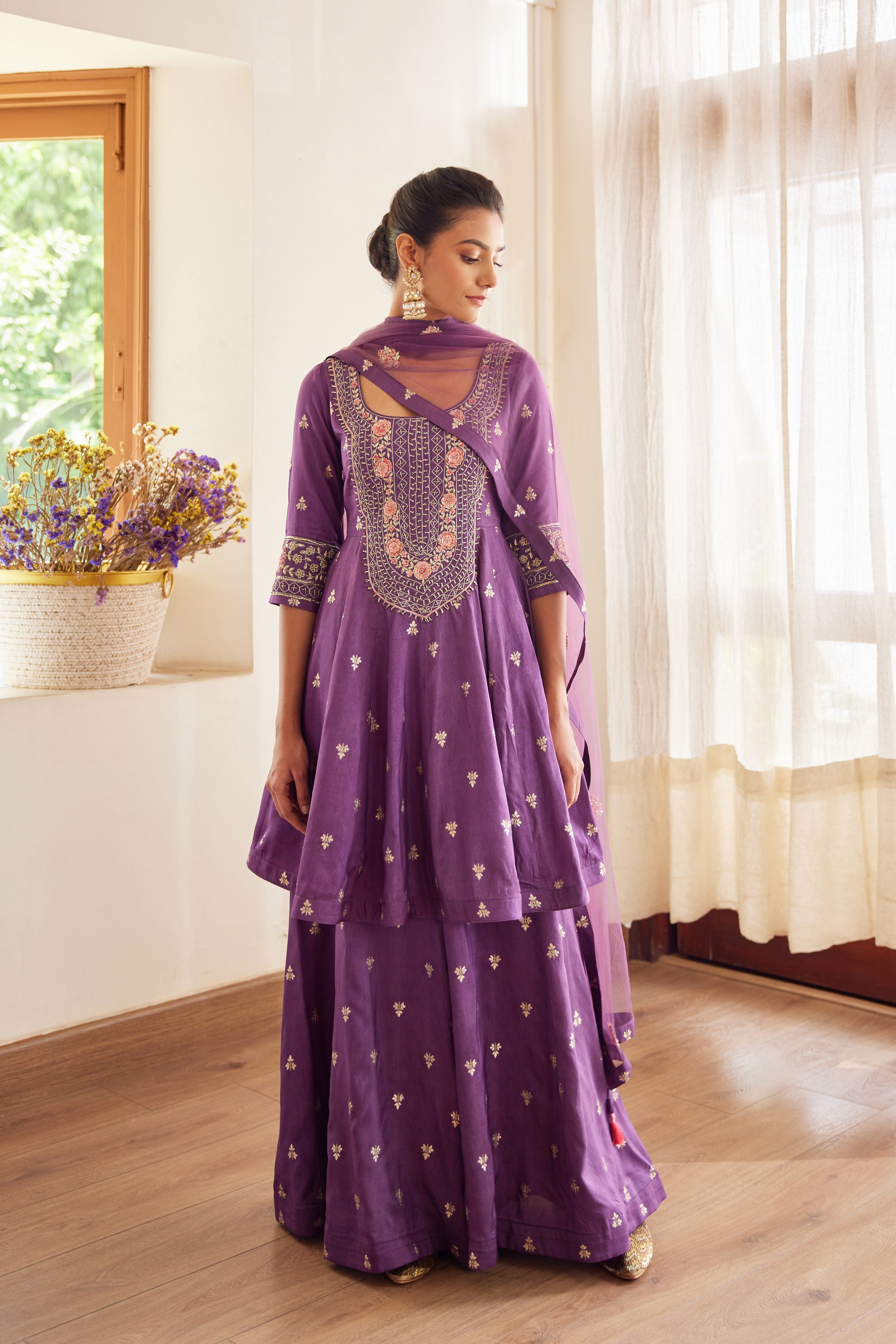 Wine Sharara Set