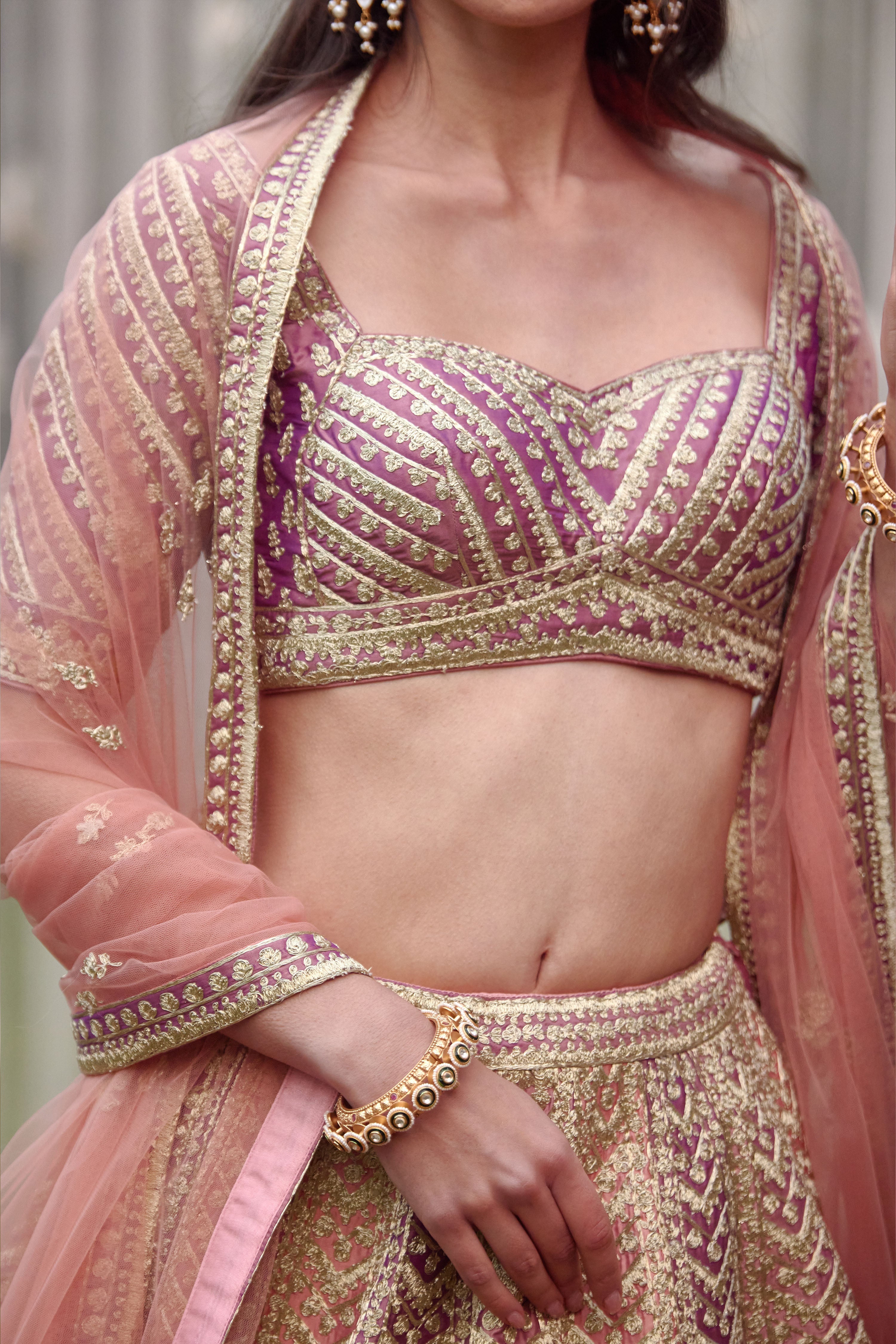 Neutral Pink Lehenga Set