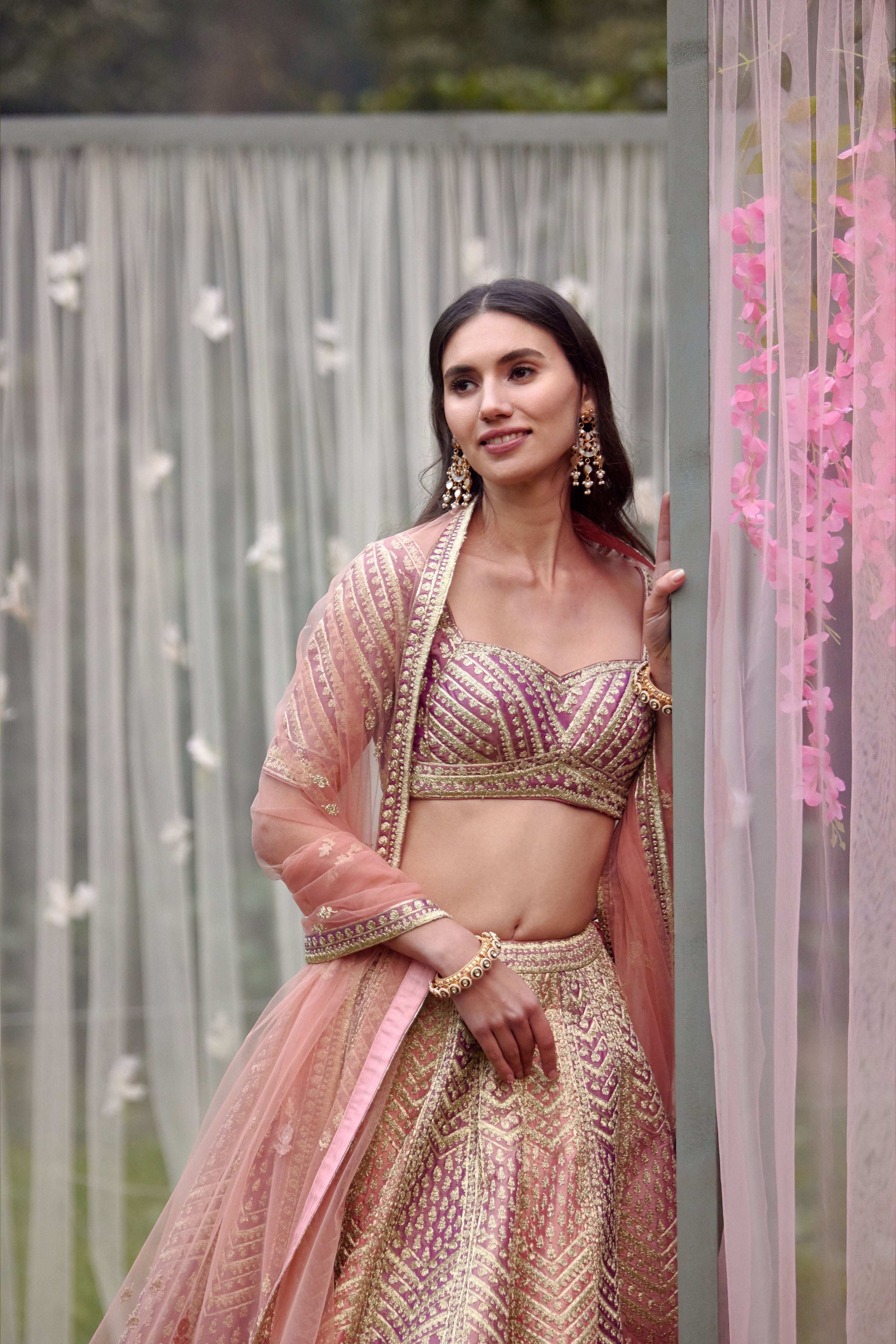 Neutral Pink Lehenga Set