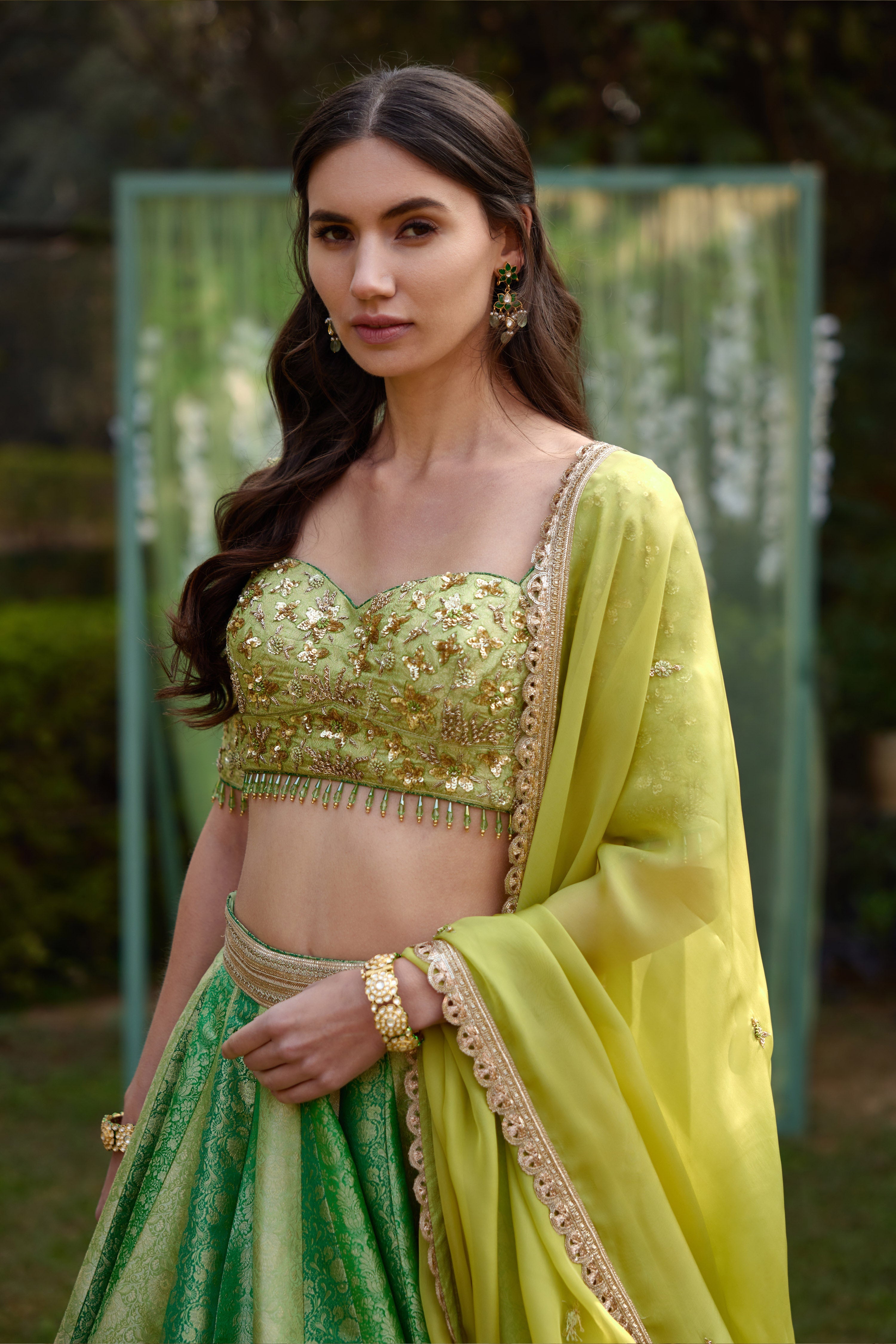 Green Lehenga Set