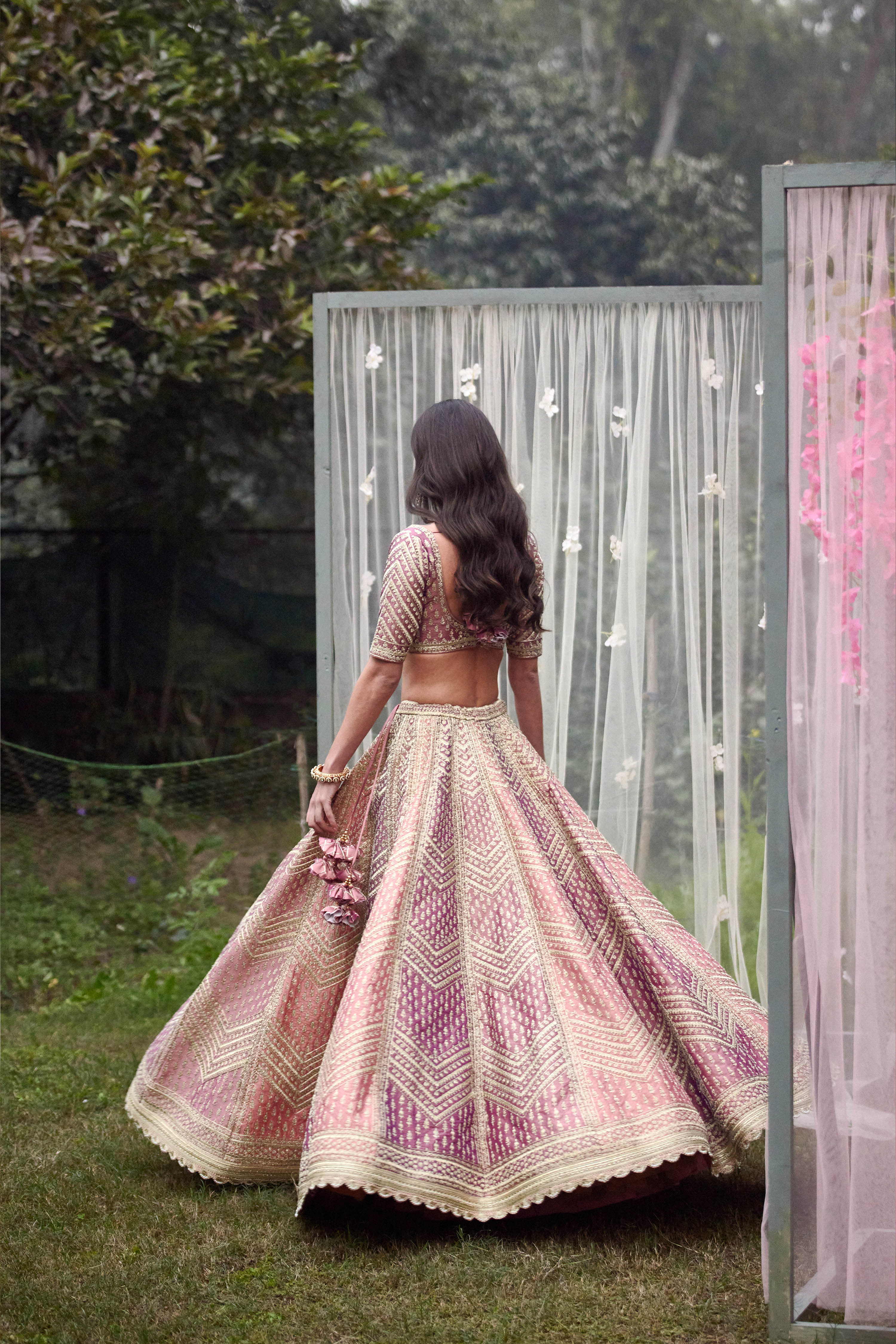 Neutral Pink Lehenga Set