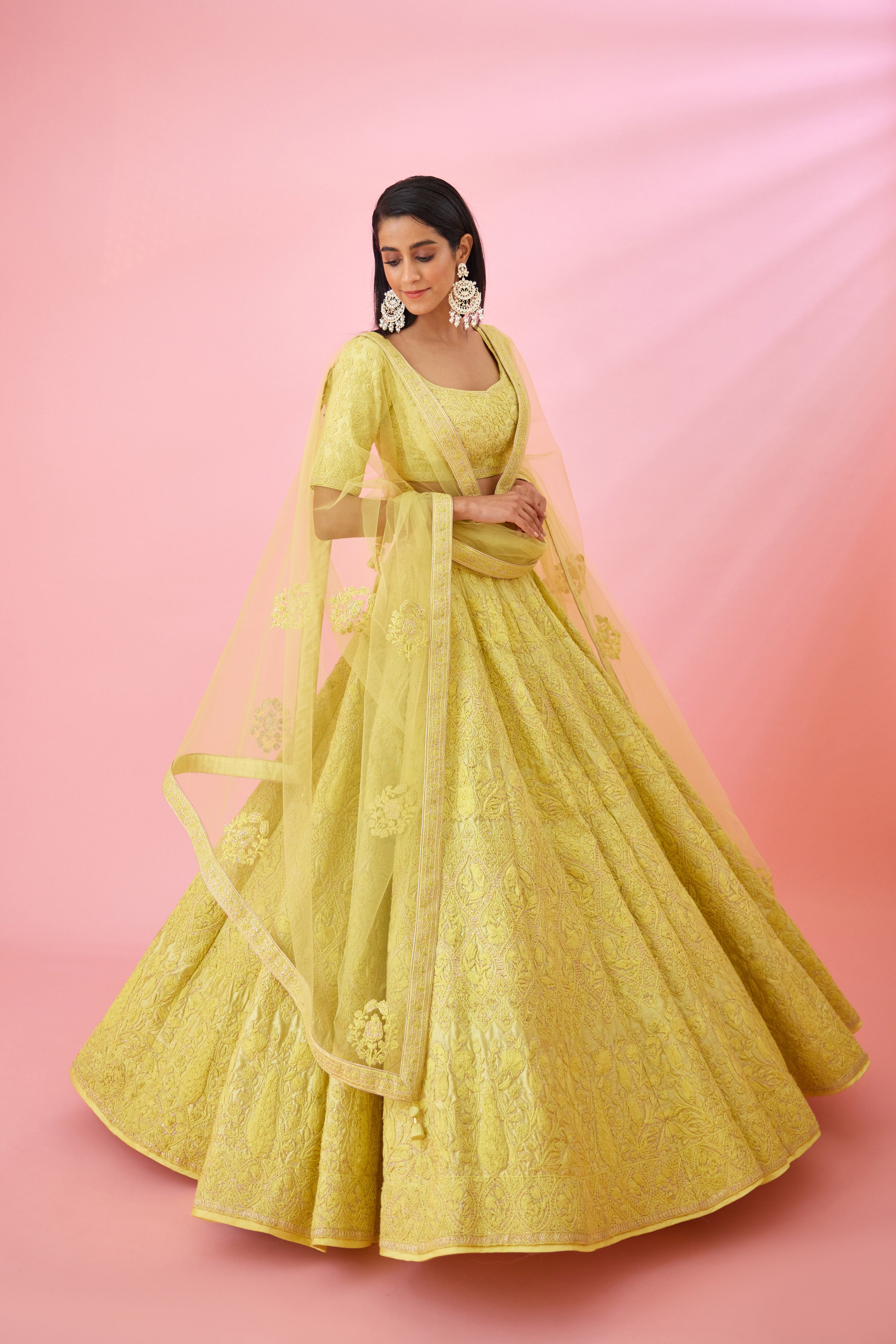 Lime Yellow Lehenga Set