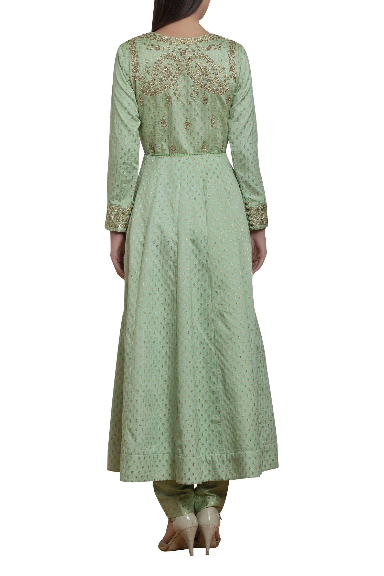 Brocade & zardozi embroidered anarkali set