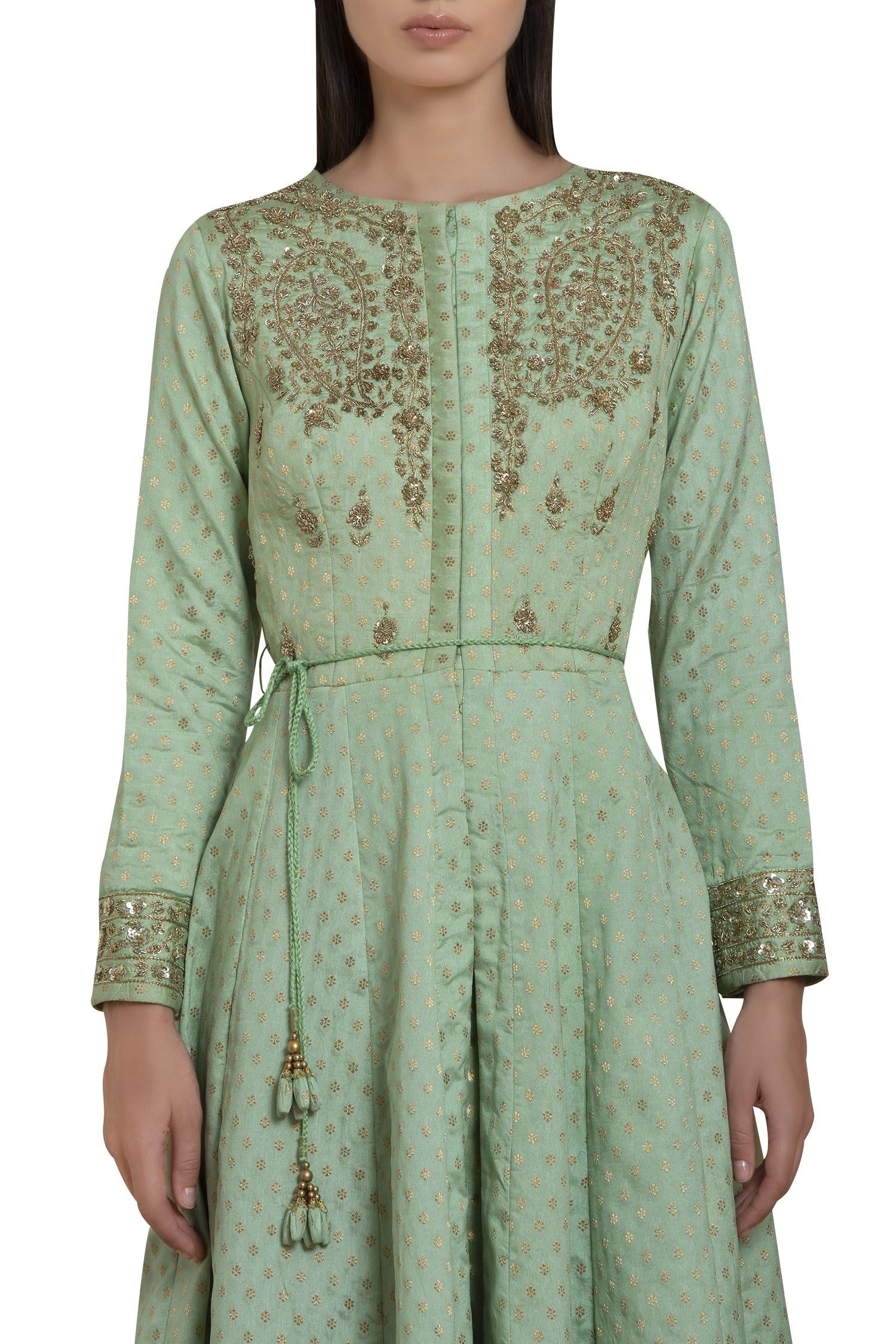 Brocade & zardozi embroidered anarkali set