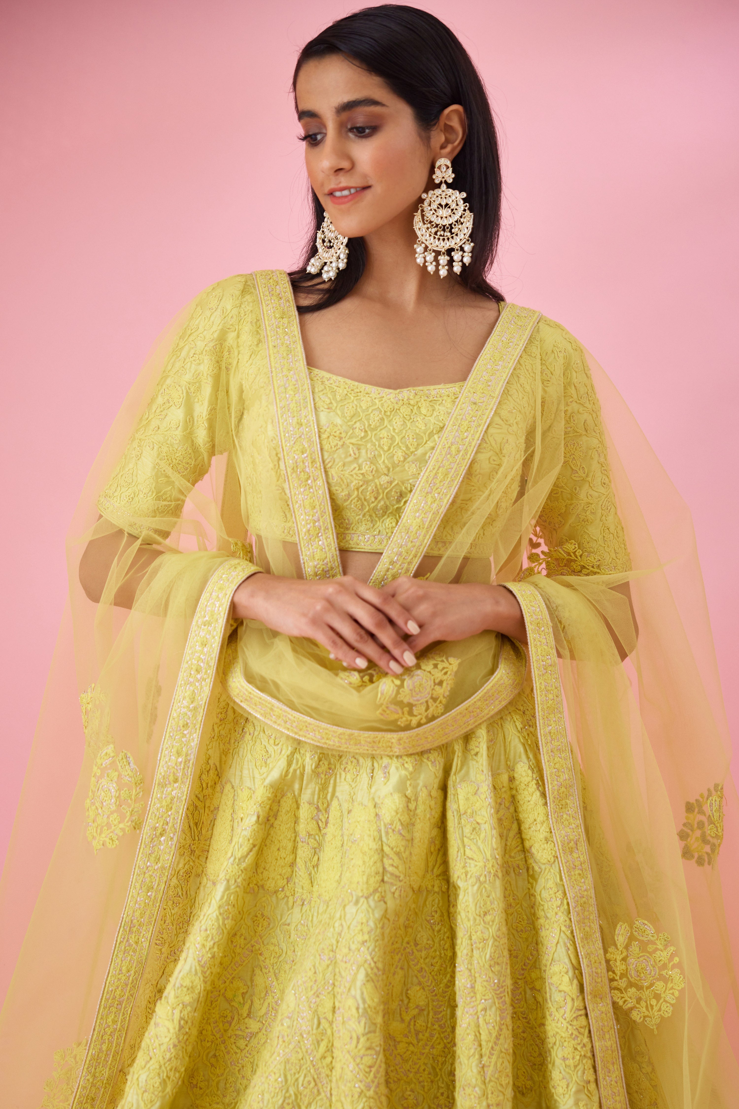 Lime Yellow Lehenga Set