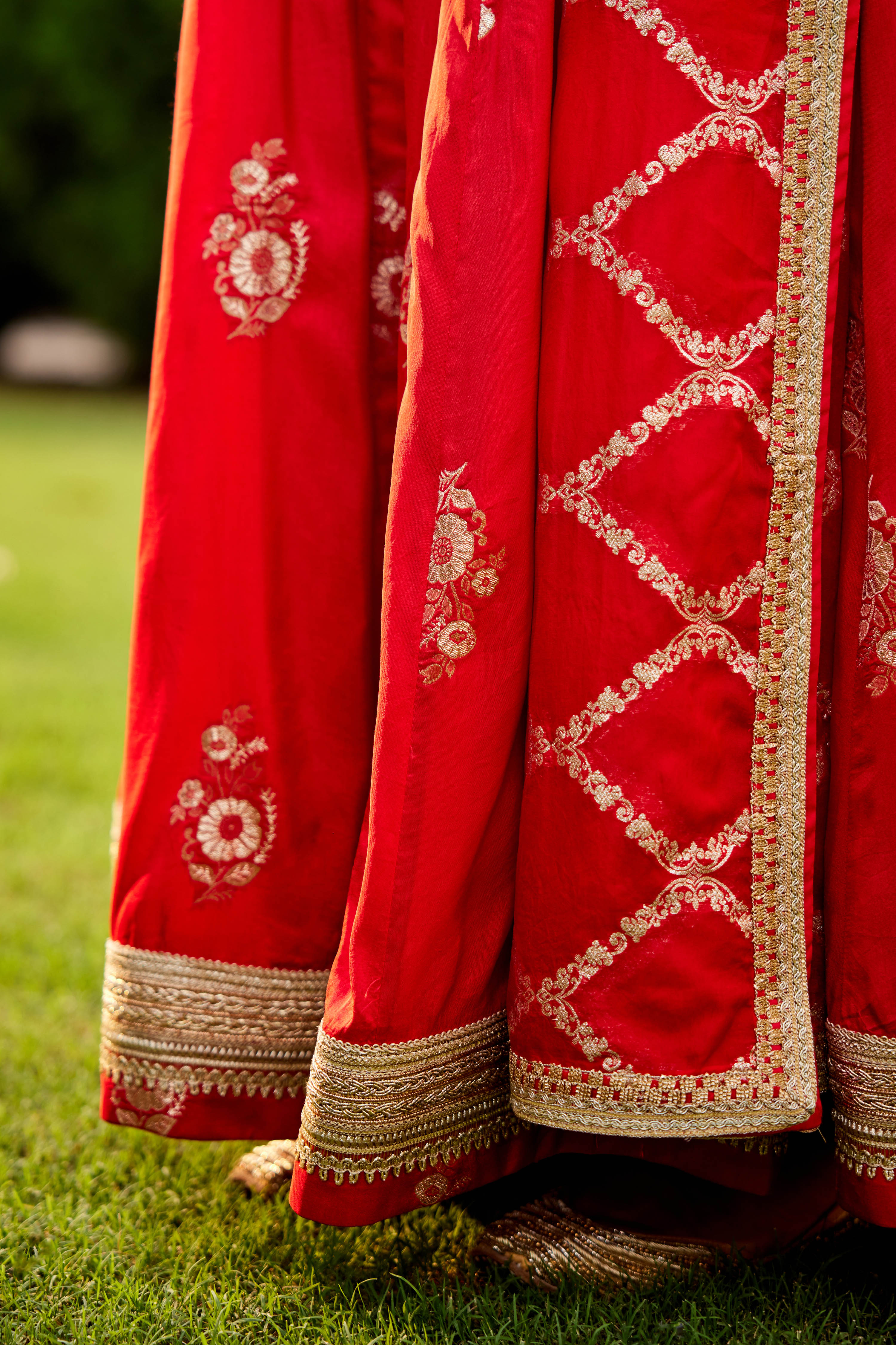 Red Anarkali Set