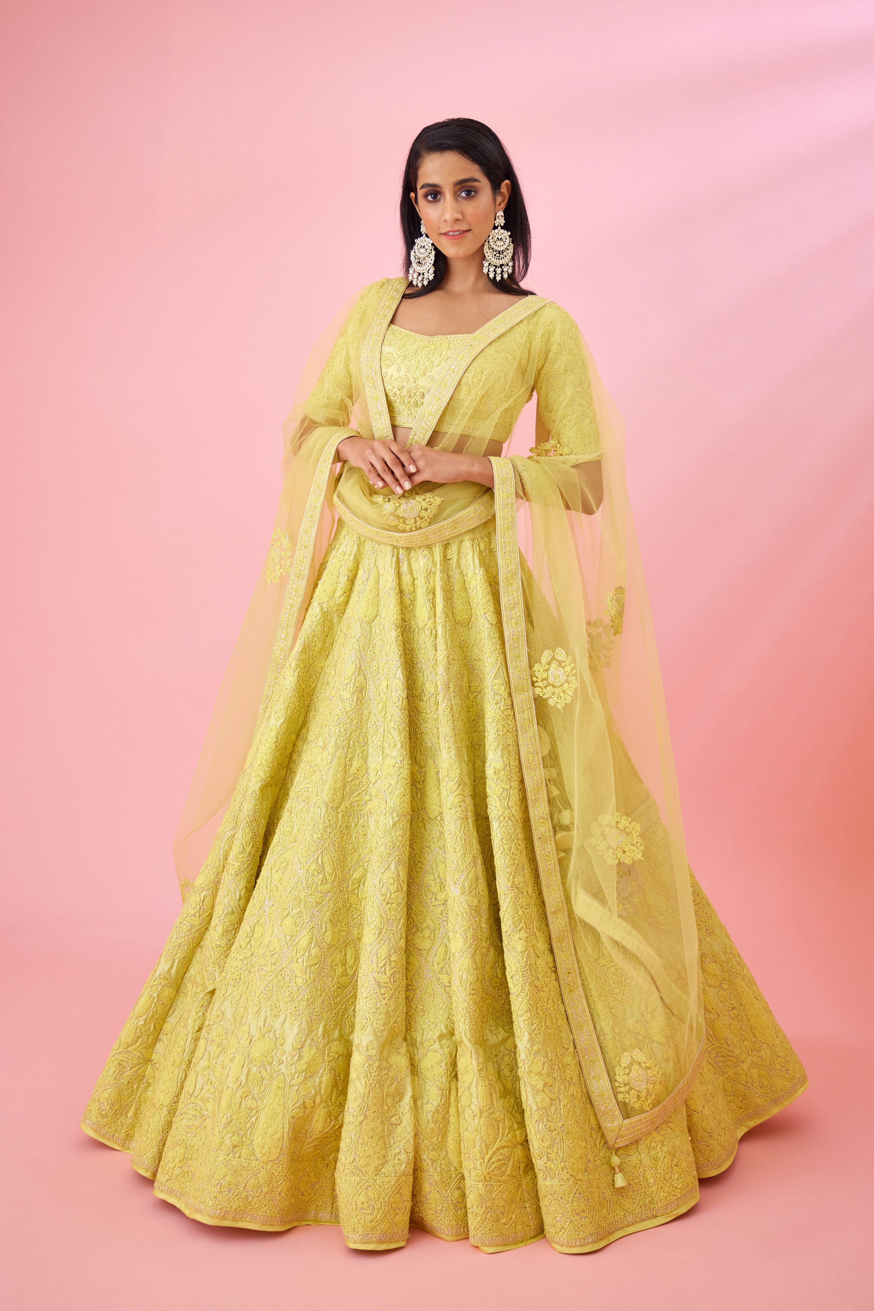 Lime Yellow Lehenga Set