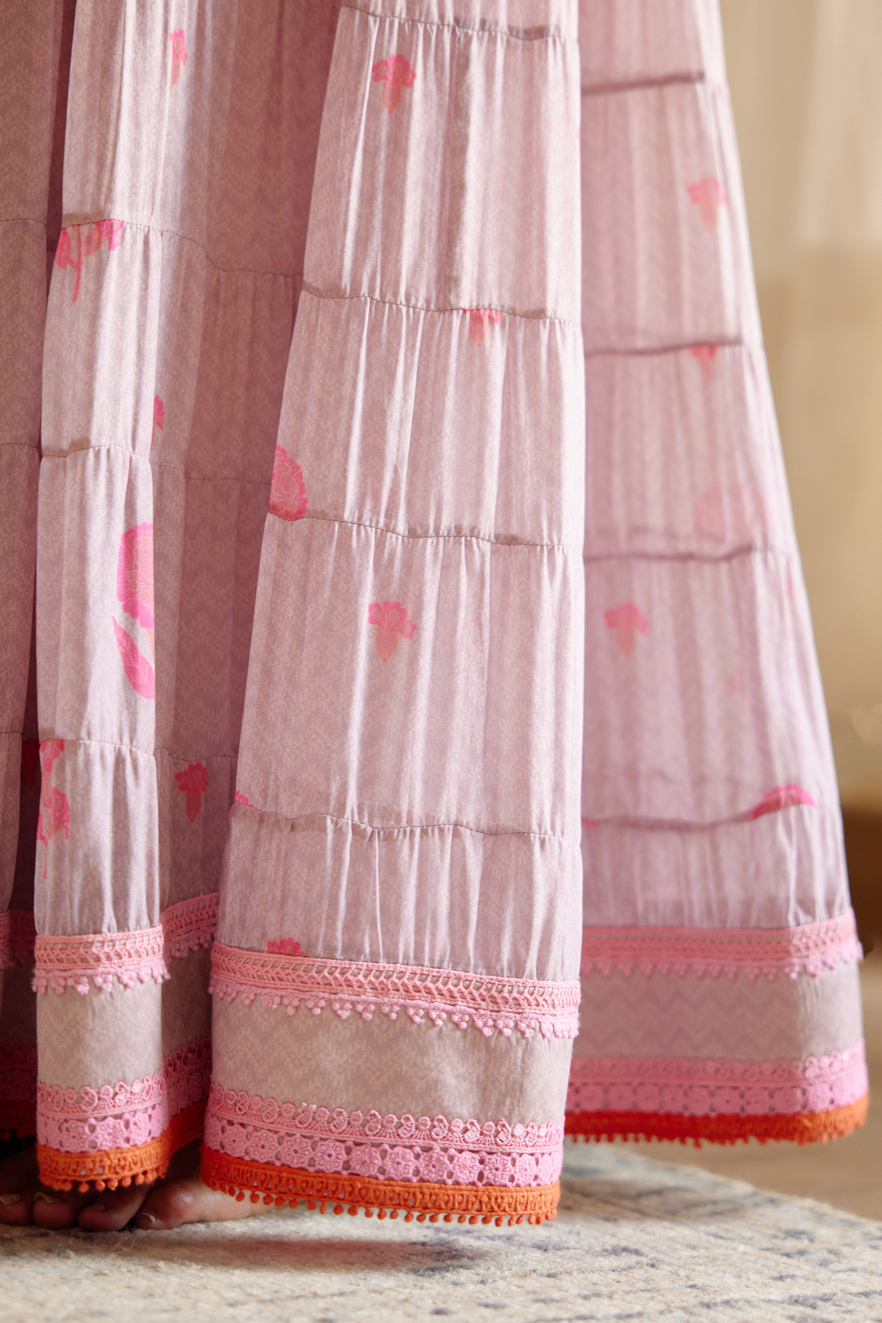 Lavender Anarkali Set