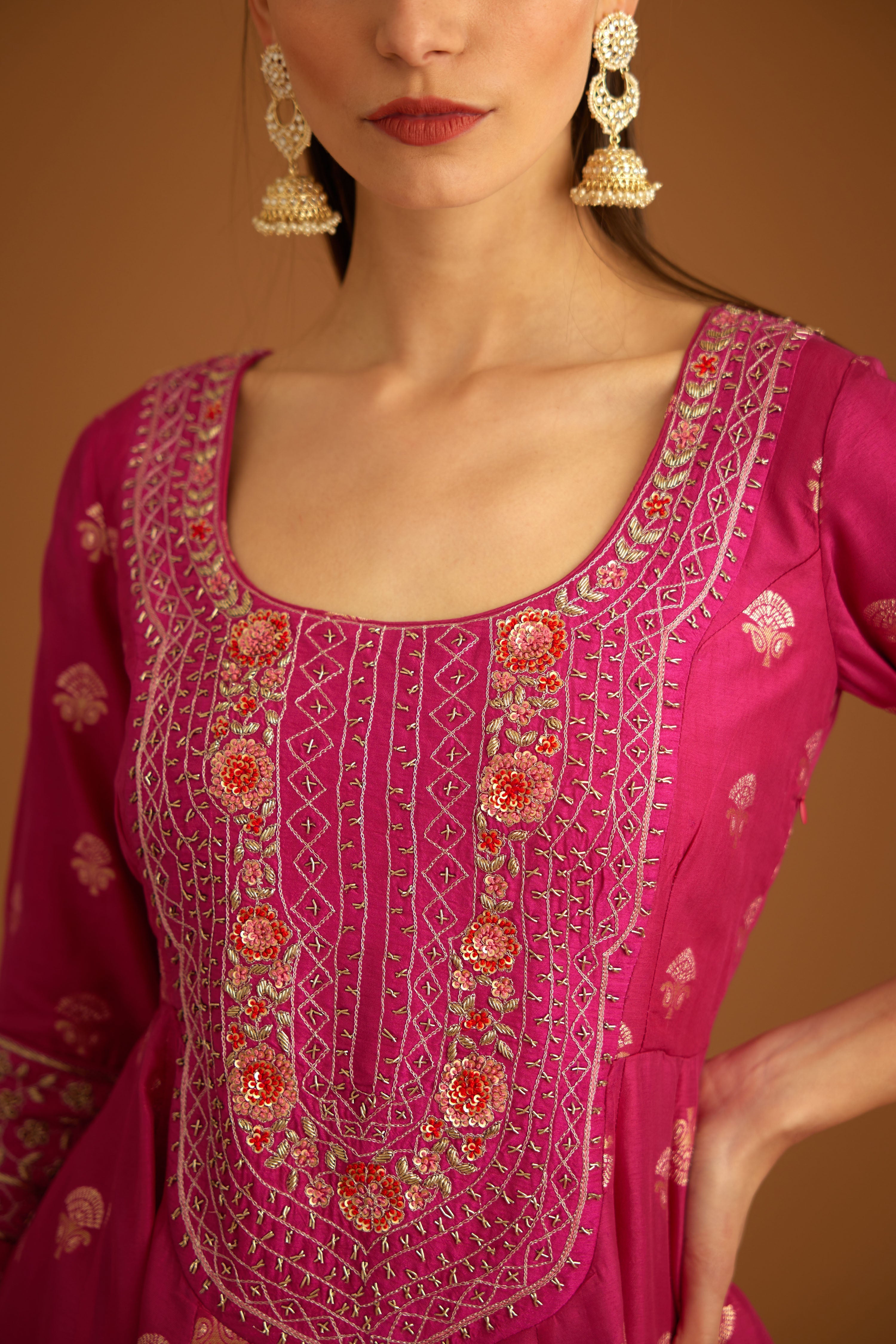 Fuchsia Pink Sharara Set