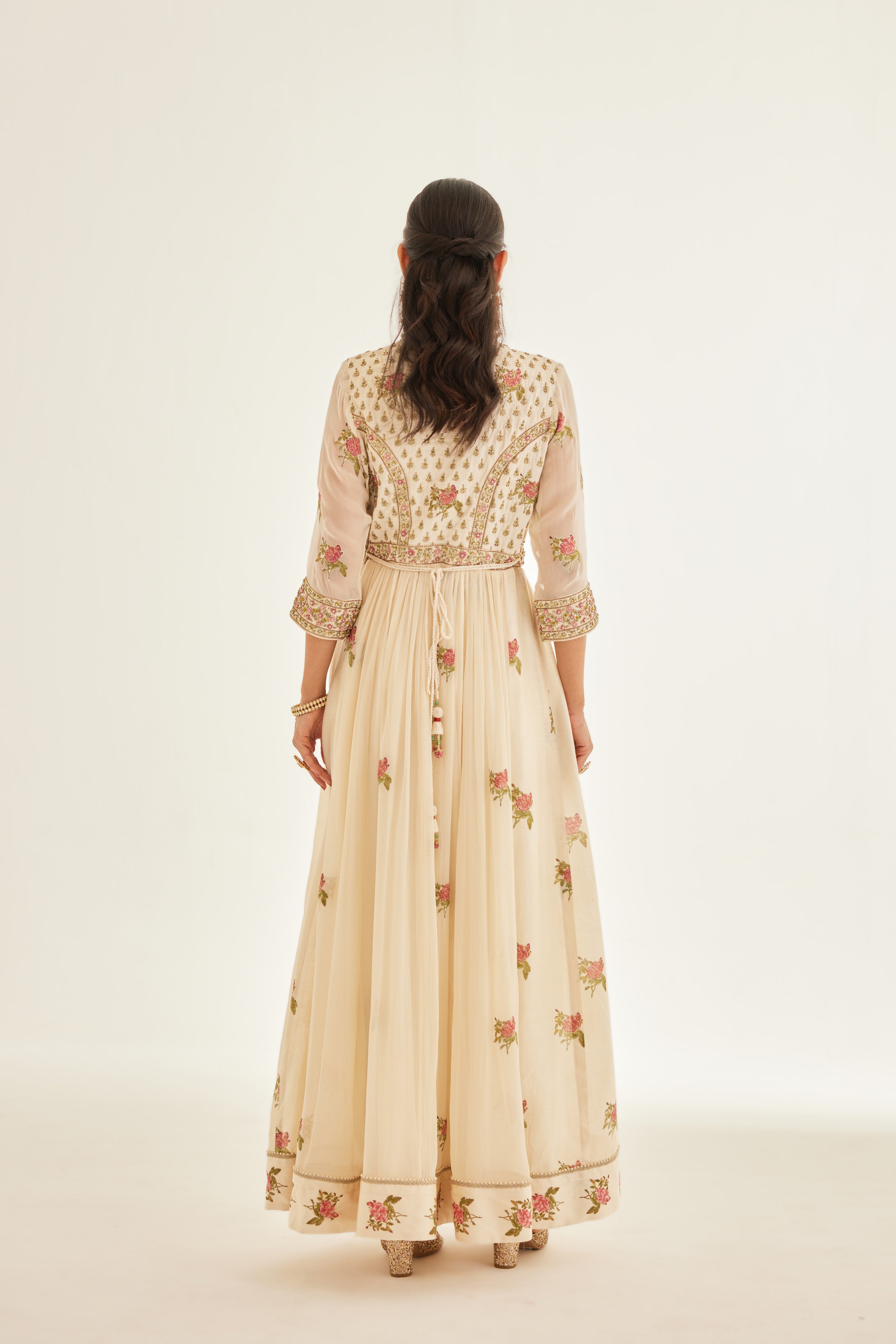 Papyrus White Anarkali Set