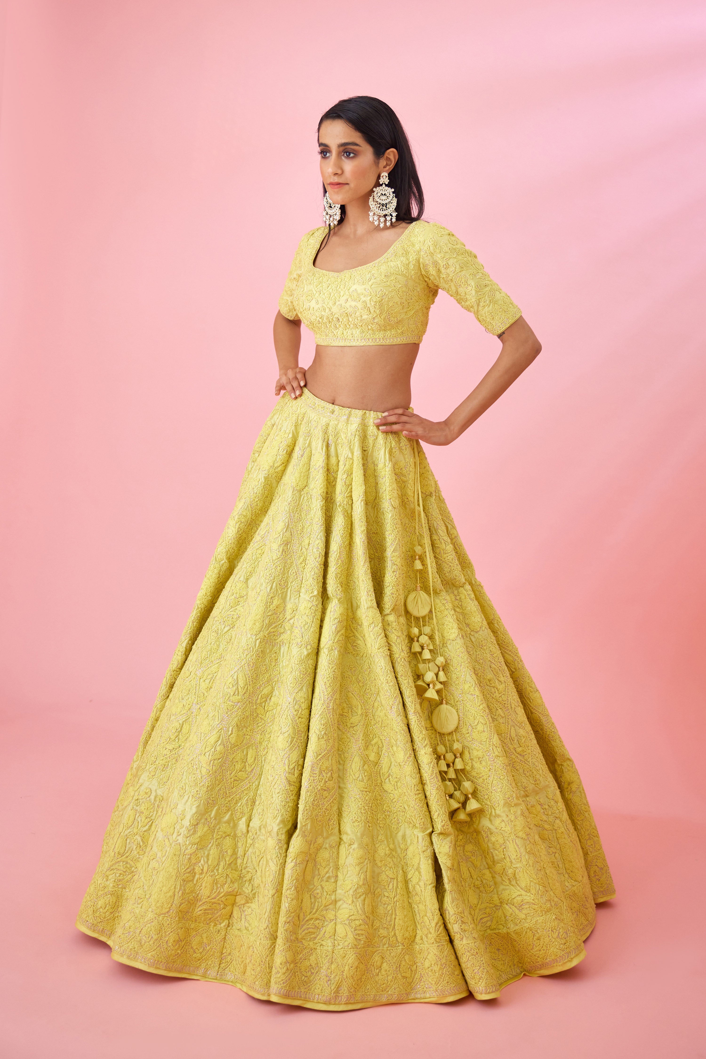 Lime Yellow Lehenga Set